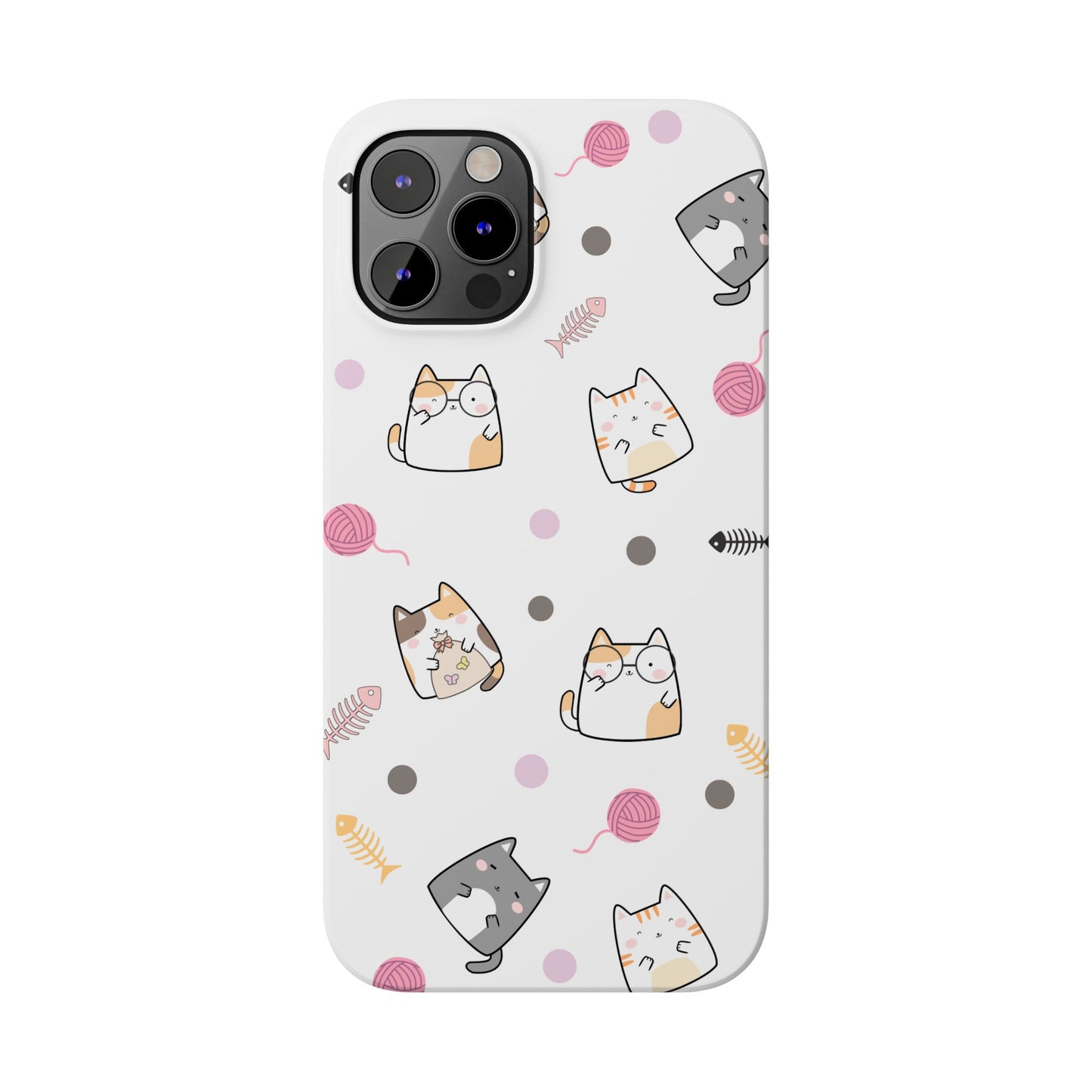 Cute Cat Pattern Slim Phone Case - Perfect for Cat Lovers