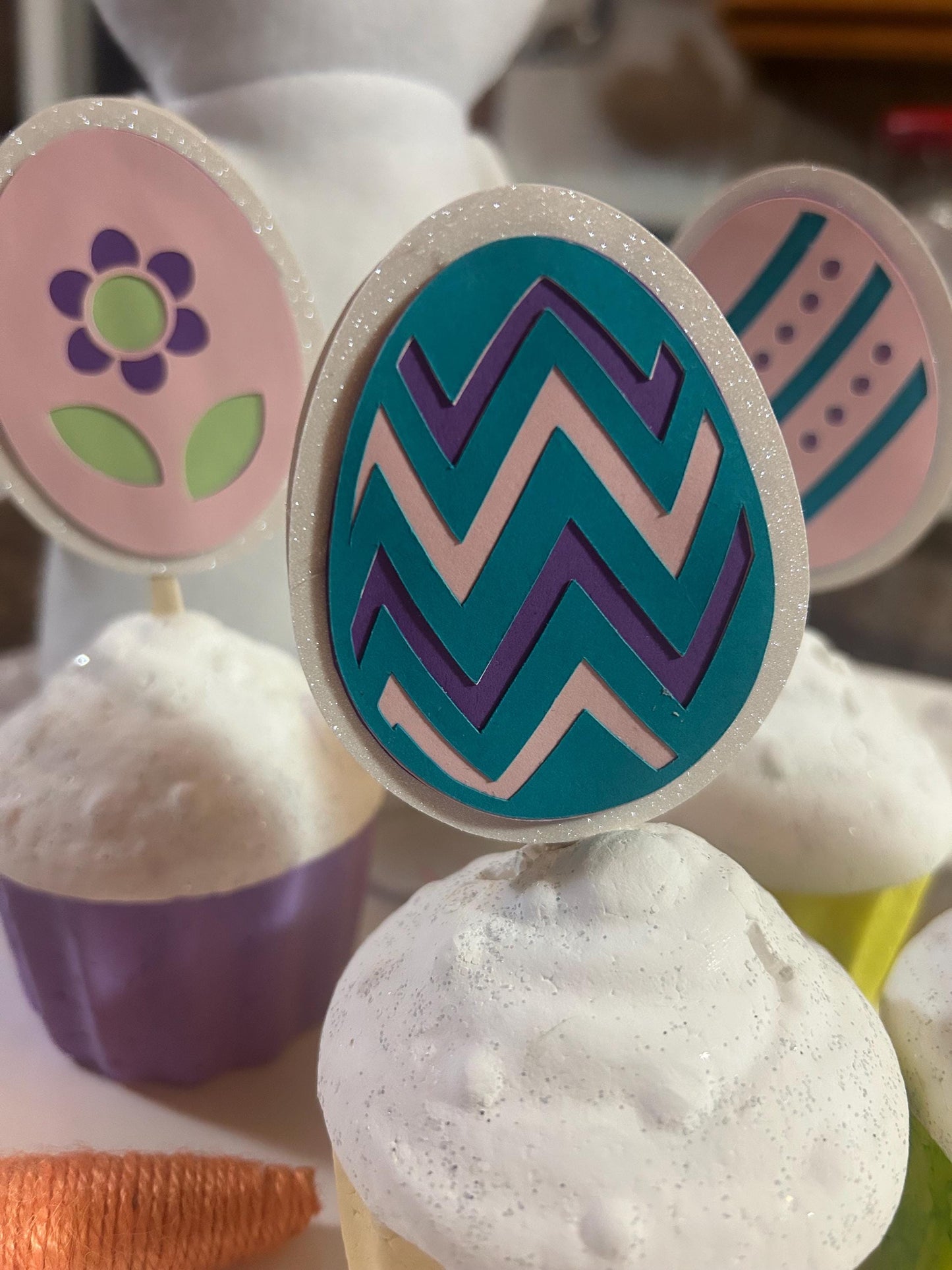 Colorful Easter Egg Cupcake Toppers for your Easter Celebration Dessert