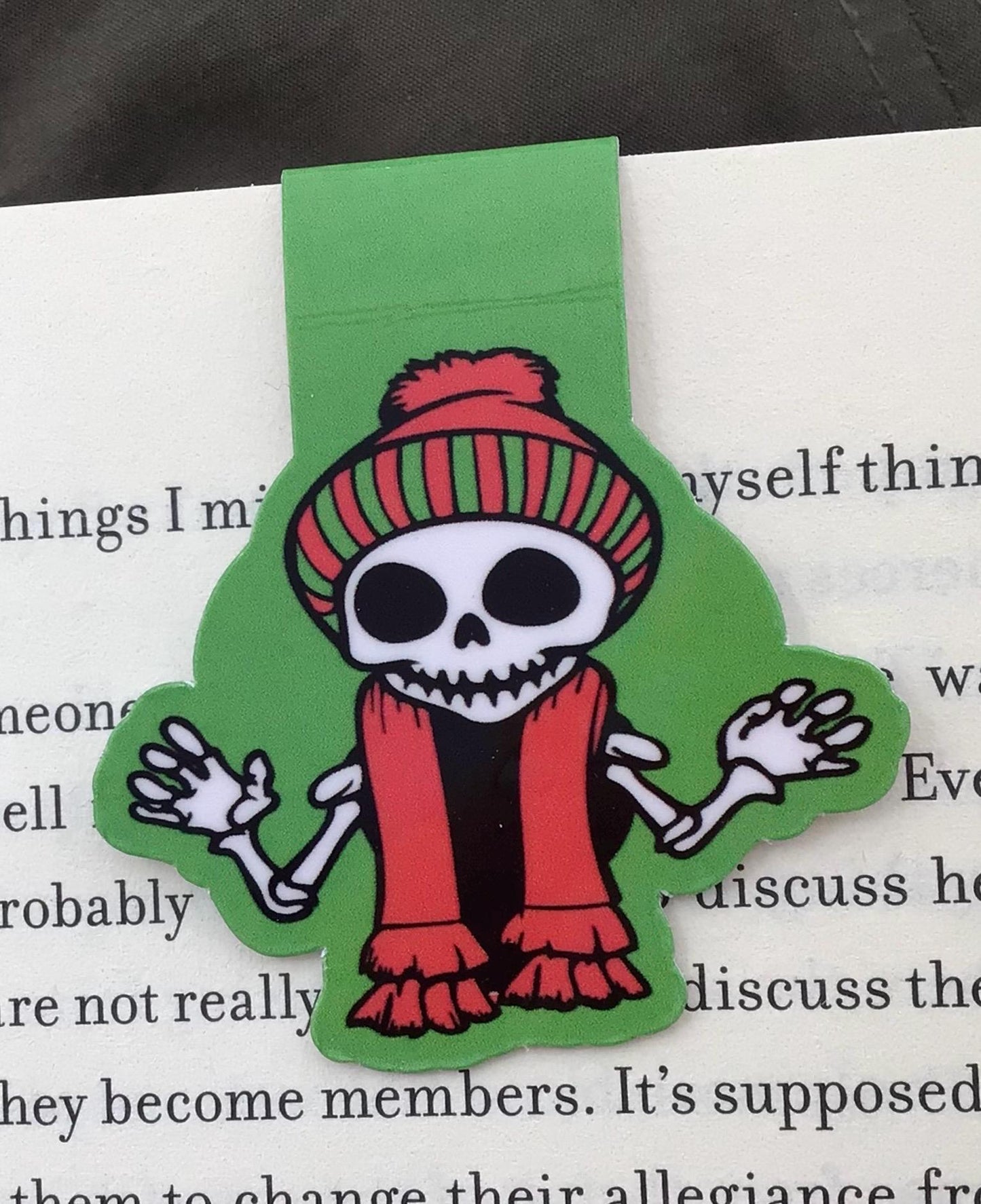 Winter Skeletons Magnetic Bookmark Stocking Stuffer - Reading Accessory