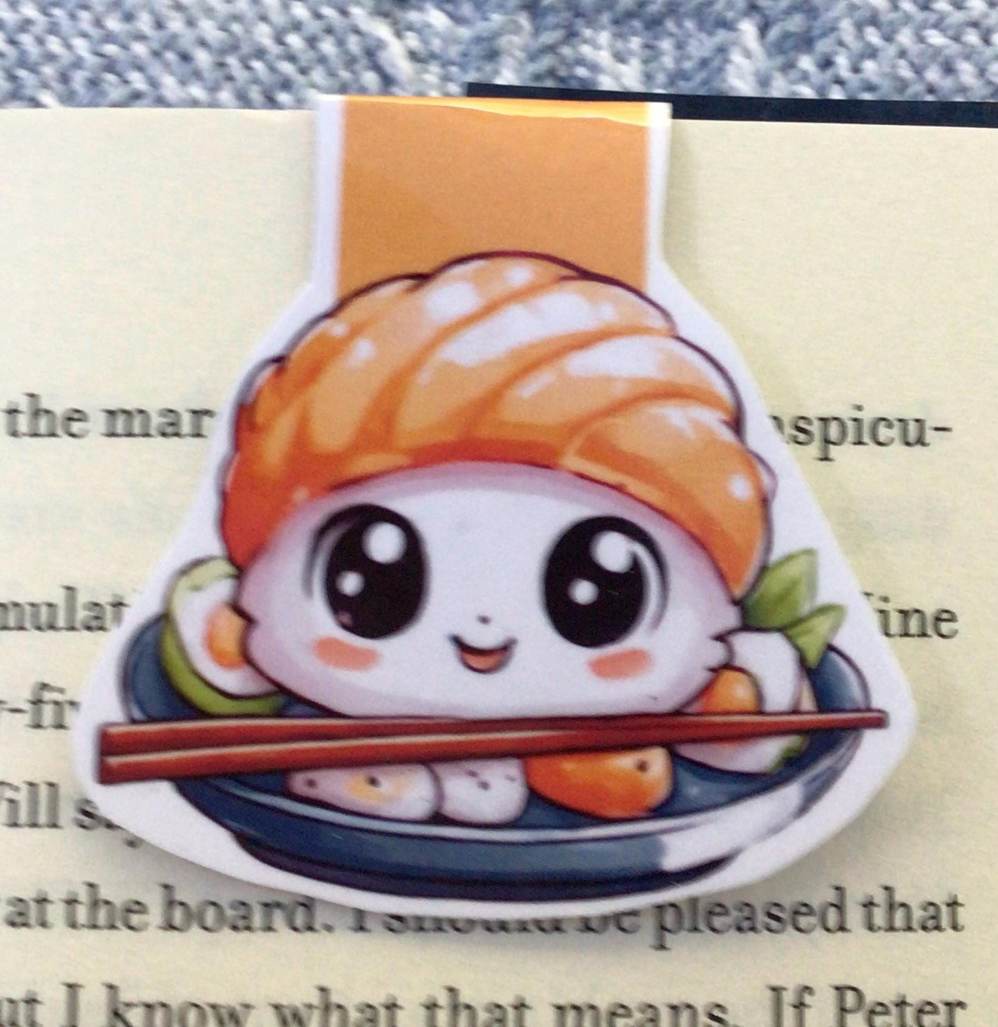 Kawaii Sushi Magnetic Bookmark - Foodie Reader Gift