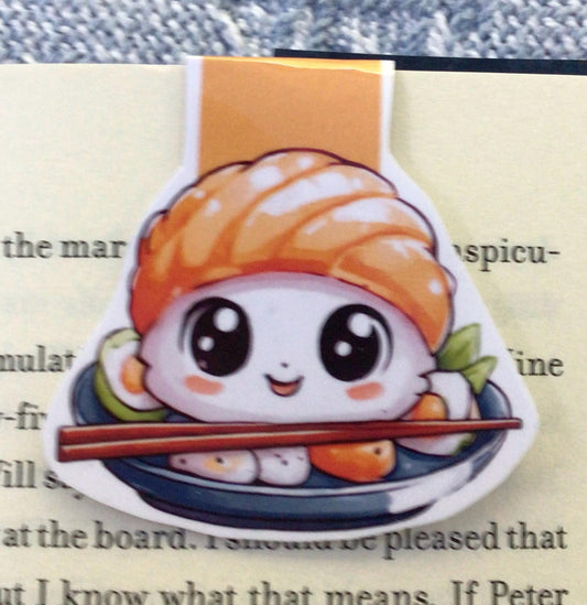 Kawaii Sushi Magnetic Bookmark - Foodie Reader Gift
