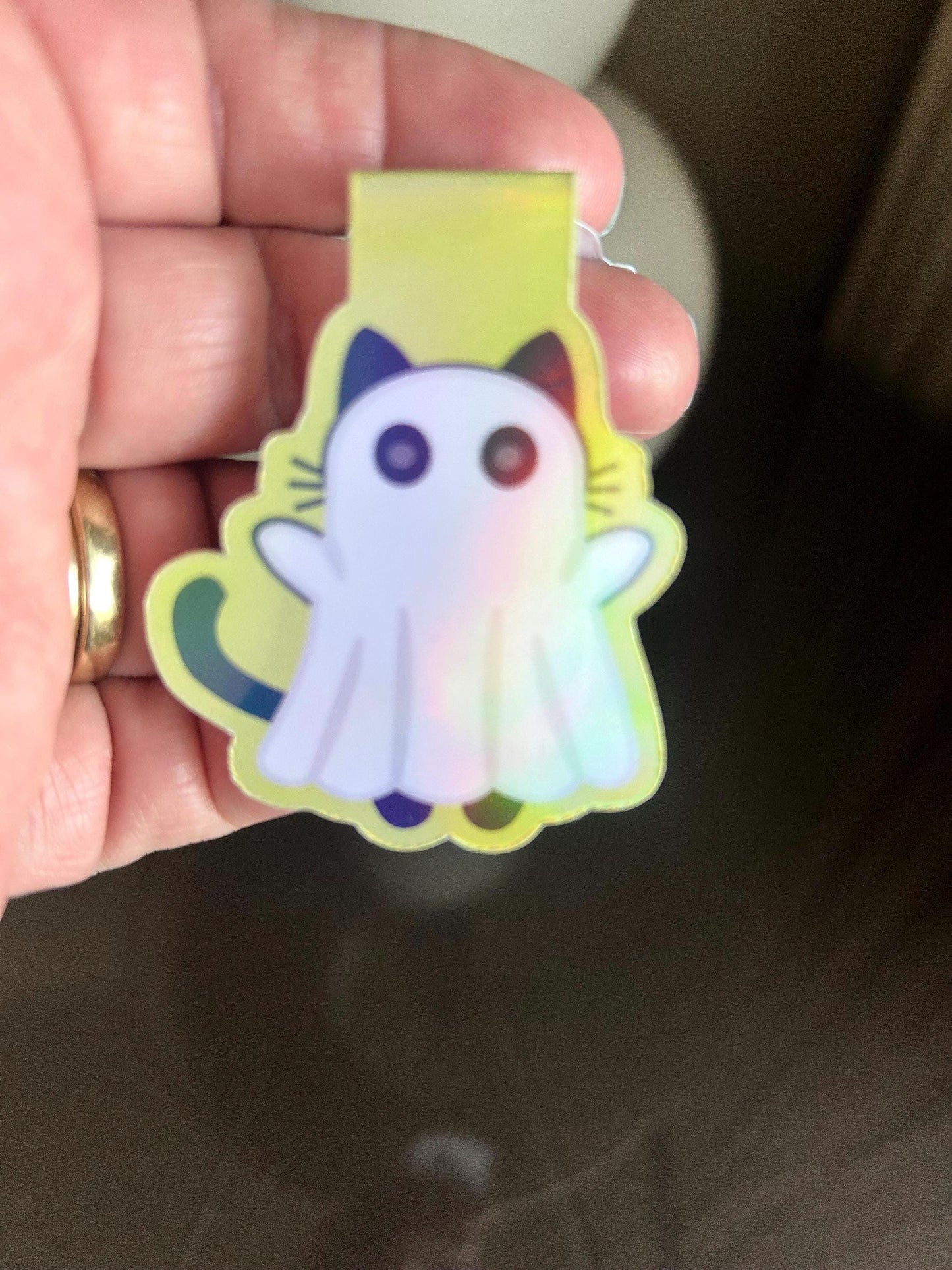 Ghost Cat Magnetic Bookmark: Reader Gift