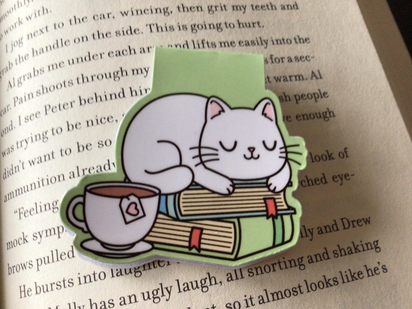 Sleepy Cat Magnetic Bookmark: Cozy Book Lover Gift