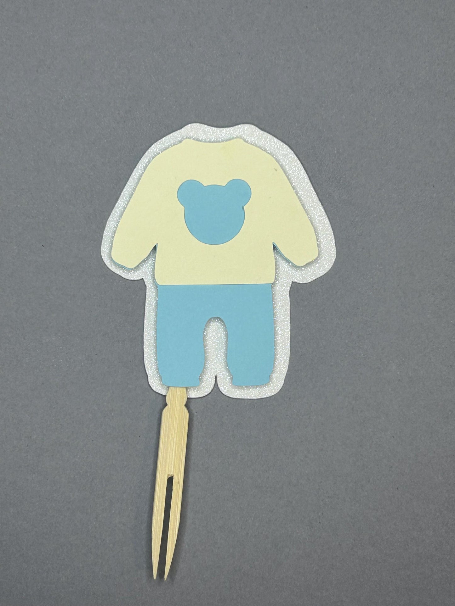 Baby Shower Cupcake Toppers: Clothes & Bottle Theme, Layered Paper