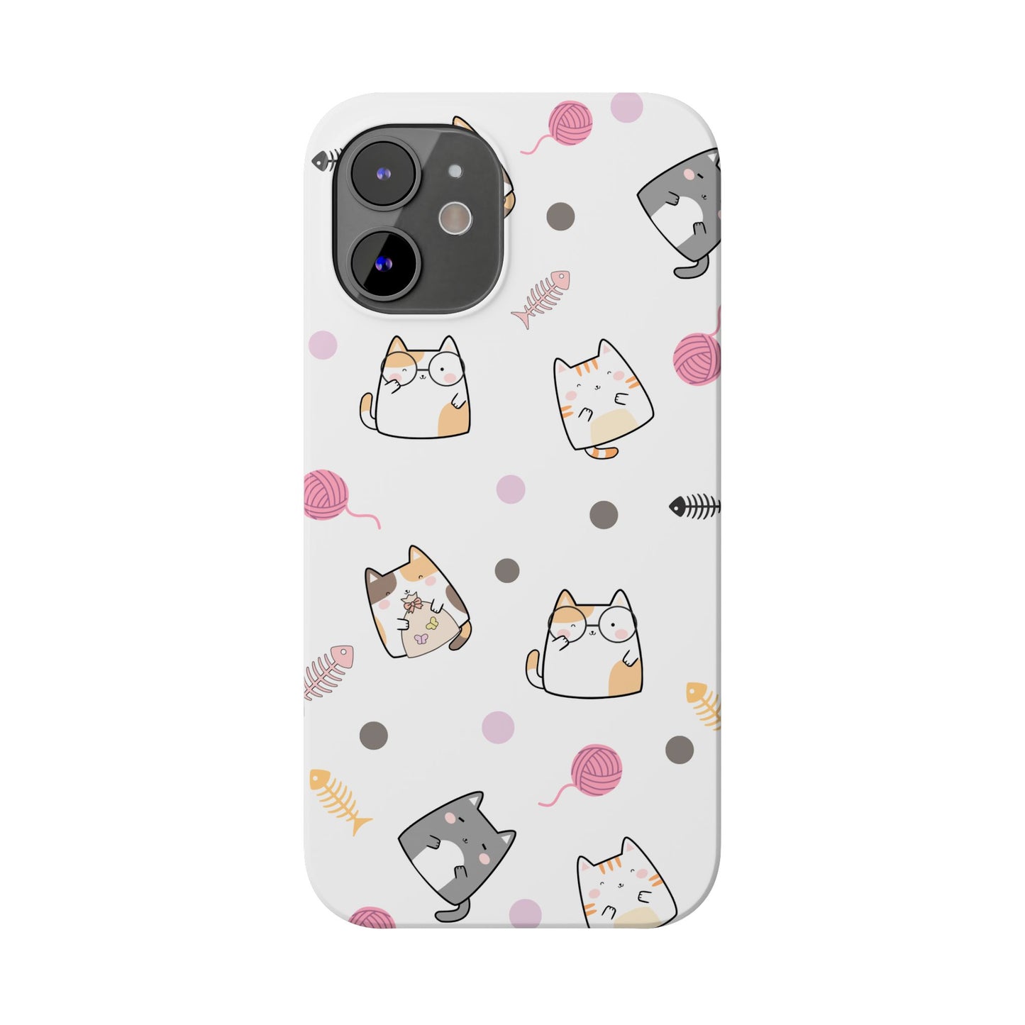 Cute Cat Pattern Slim Phone Case - Perfect for Cat Lovers