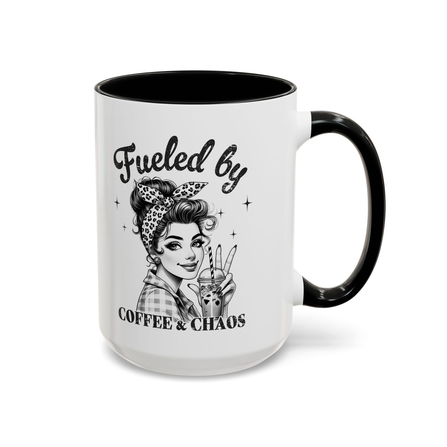 Fueled by Coffee and Chaos Mug – Funny Mom Life Cup for Tired, Fabulous Mamas