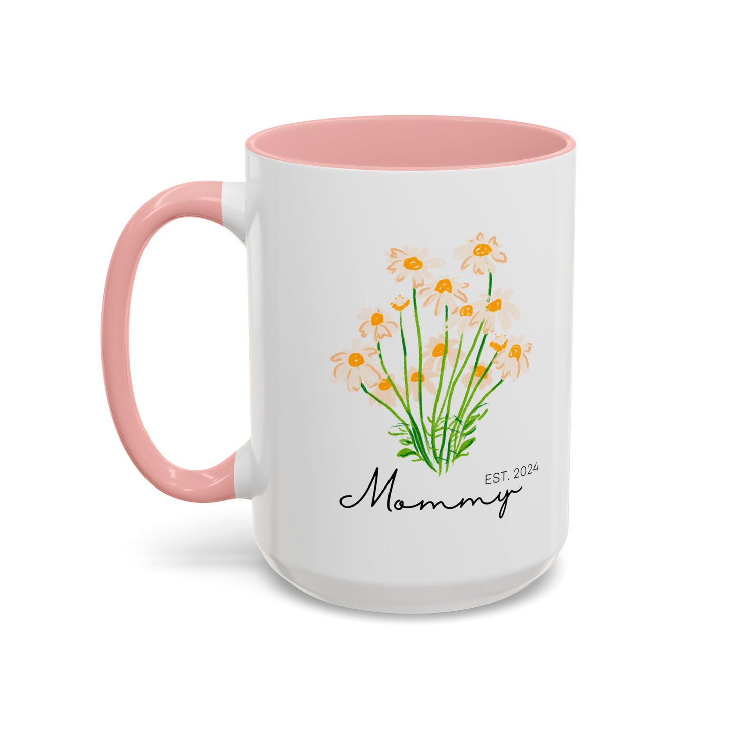 Personalized Mommy Est. 2024 Coffee Mug - Floral Design - Perfect Gift for Mother's Day