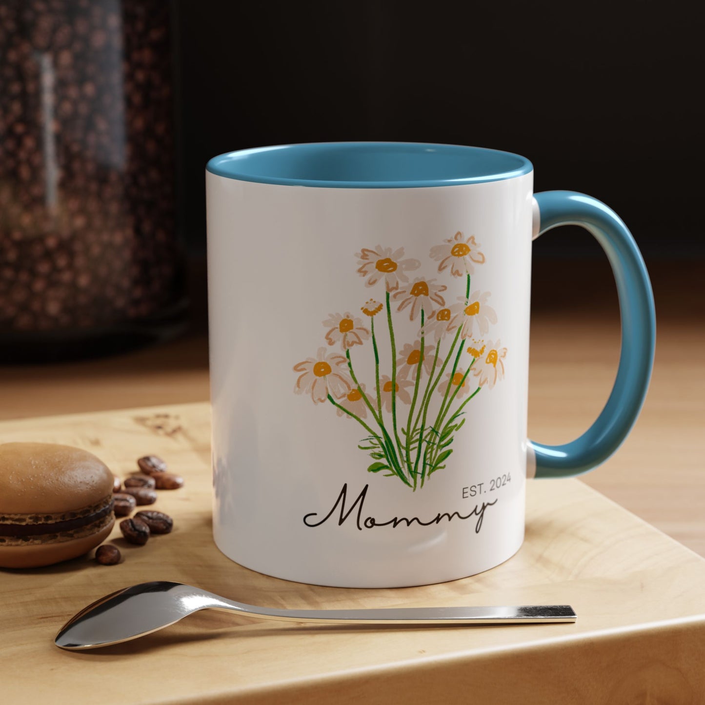 Personalized Mommy Est. 2024 Coffee Mug - Floral Design - Perfect Gift for Mother's Day