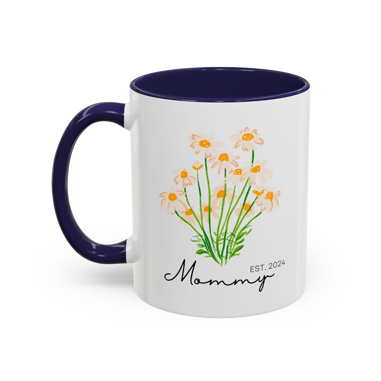 Personalized Mommy Est. 2024 Coffee Mug - Floral Design - Perfect Gift for Mother's Day