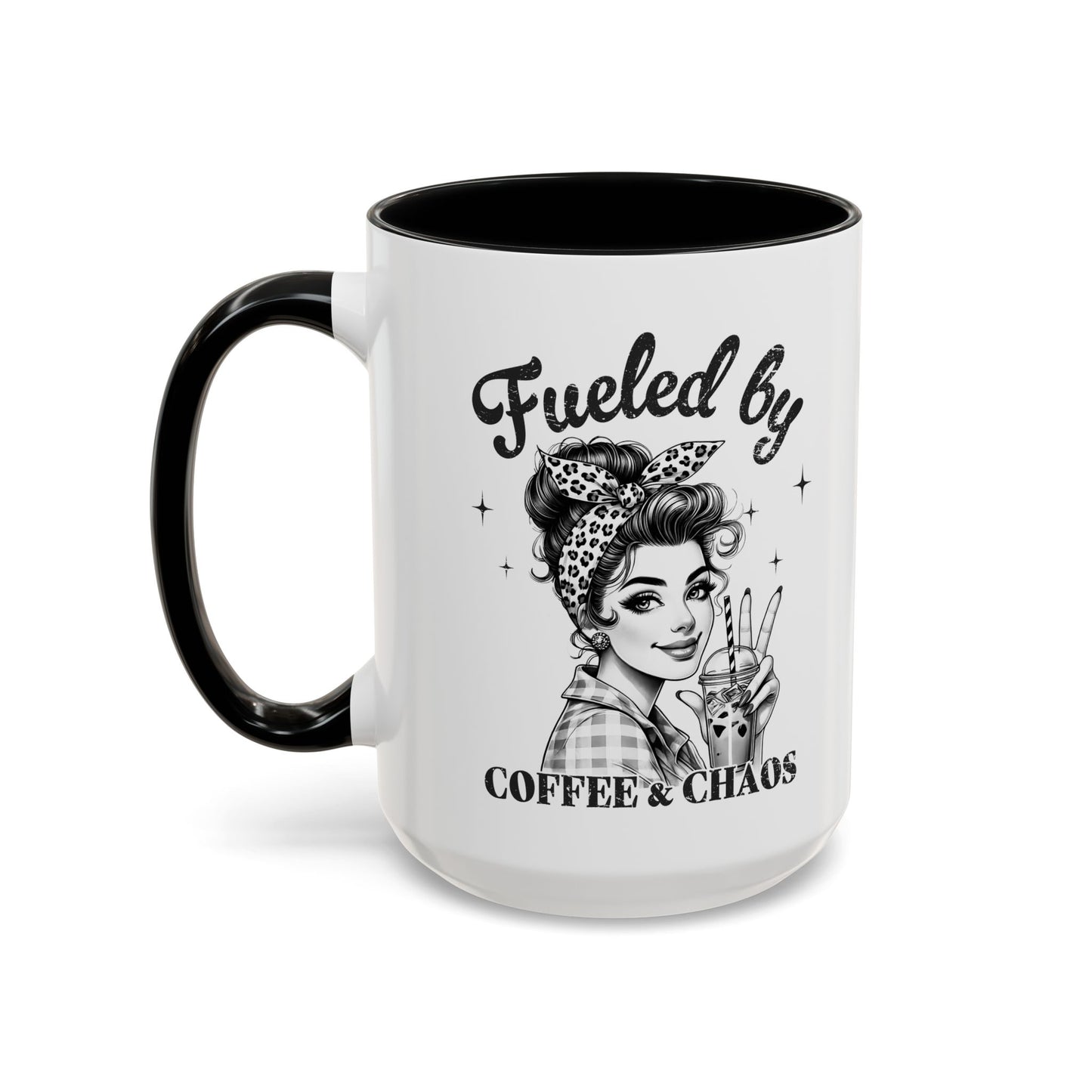 Fueled by Coffee and Chaos Mug – Funny Mom Life Cup for Tired, Fabulous Mamas