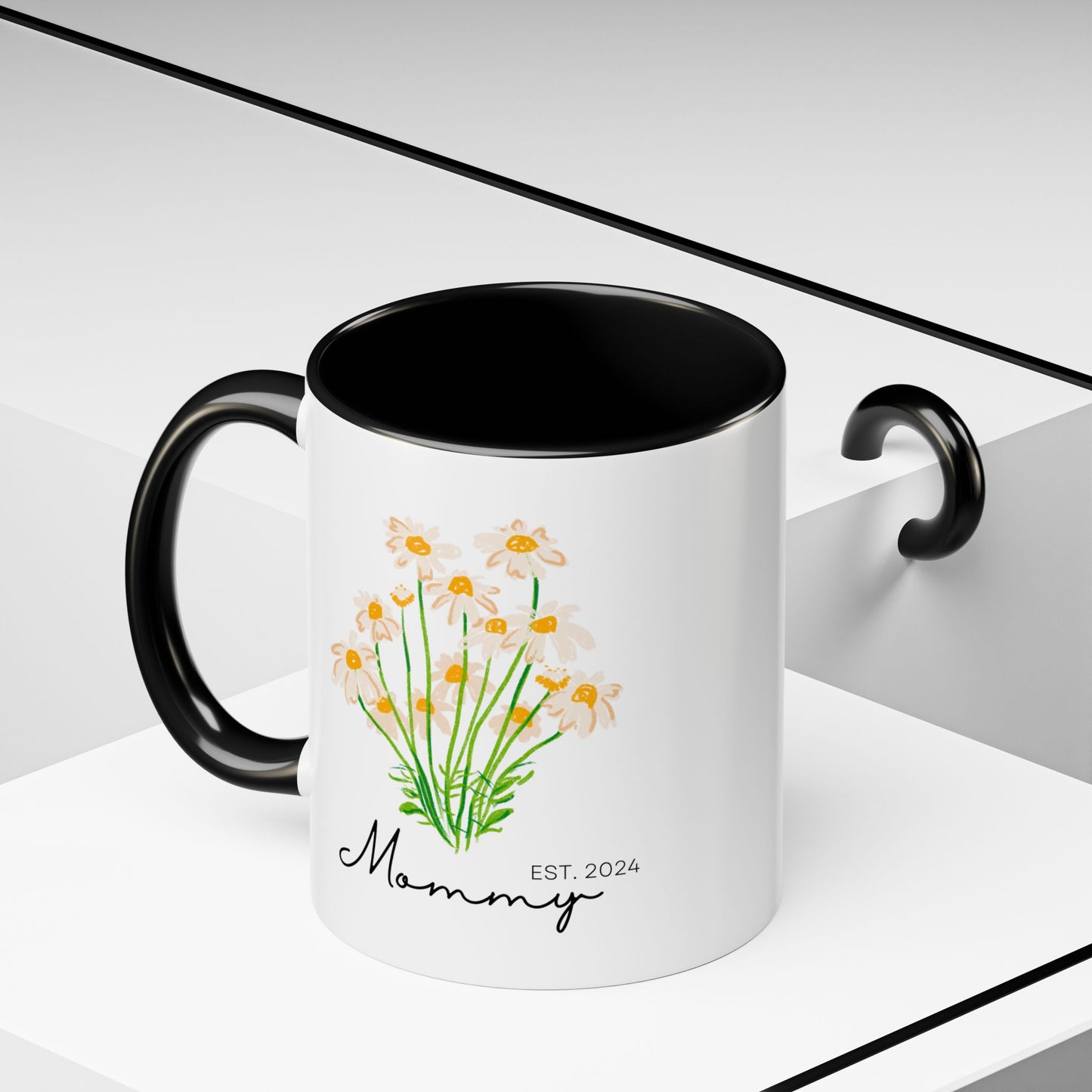 Personalized Mommy Est. 2024 Coffee Mug - Floral Design - Perfect Gift for Mother's Day