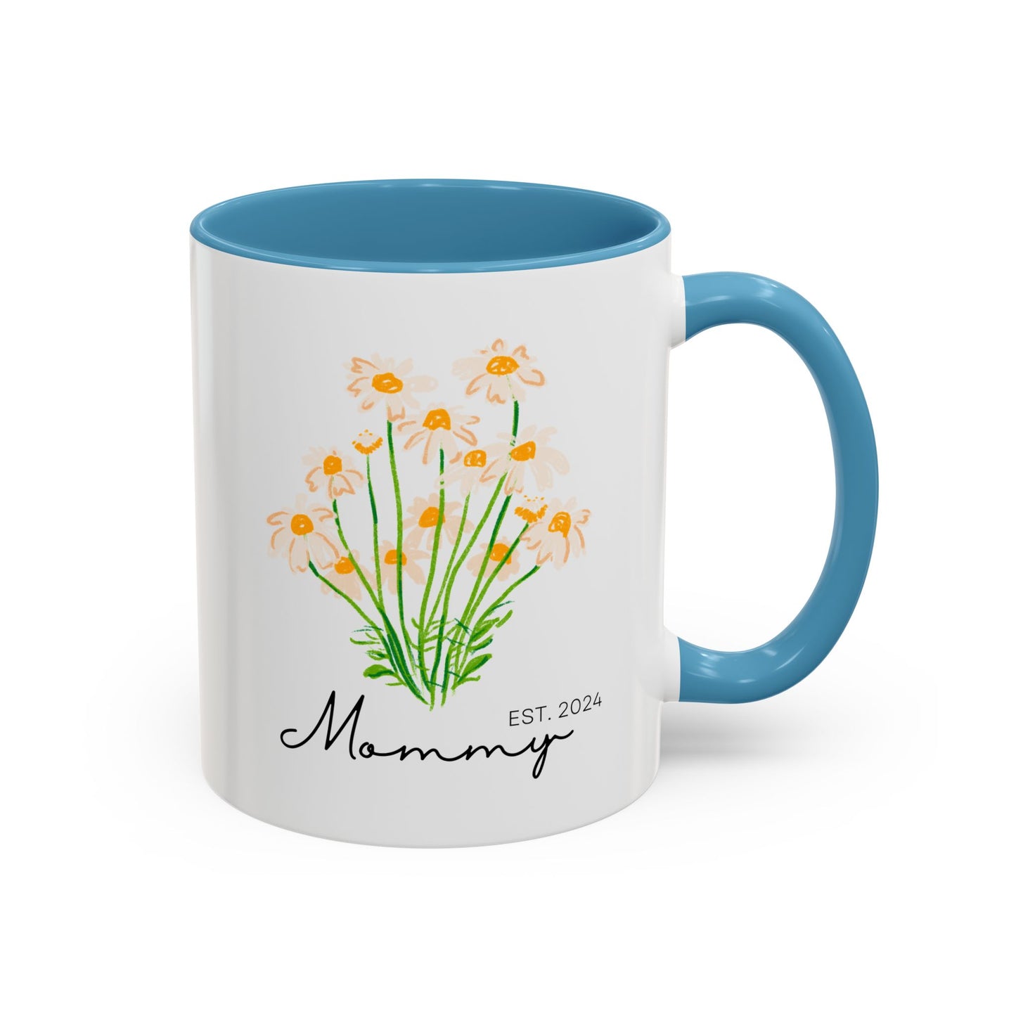 Personalized Mommy Est. 2024 Coffee Mug - Floral Design - Perfect Gift for Mother's Day