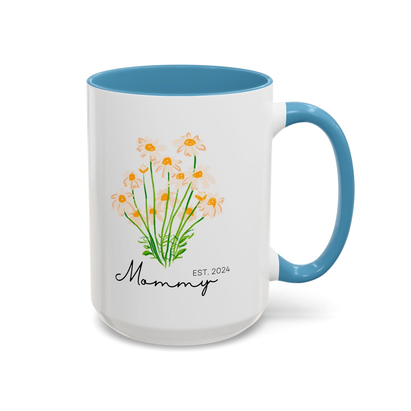 Personalized Mommy Est. 2024 Coffee Mug - Floral Design - Perfect Gift for Mother's Day