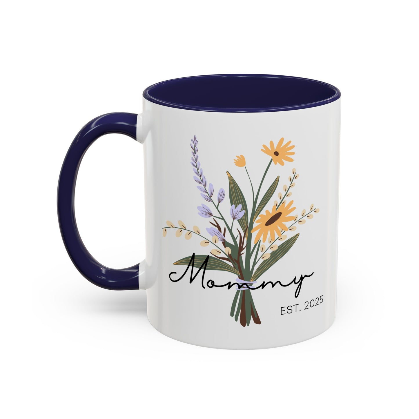 Mommy Est. 2025  Coffee Mug - Floral Design - Perfect Gift for Mother's Day