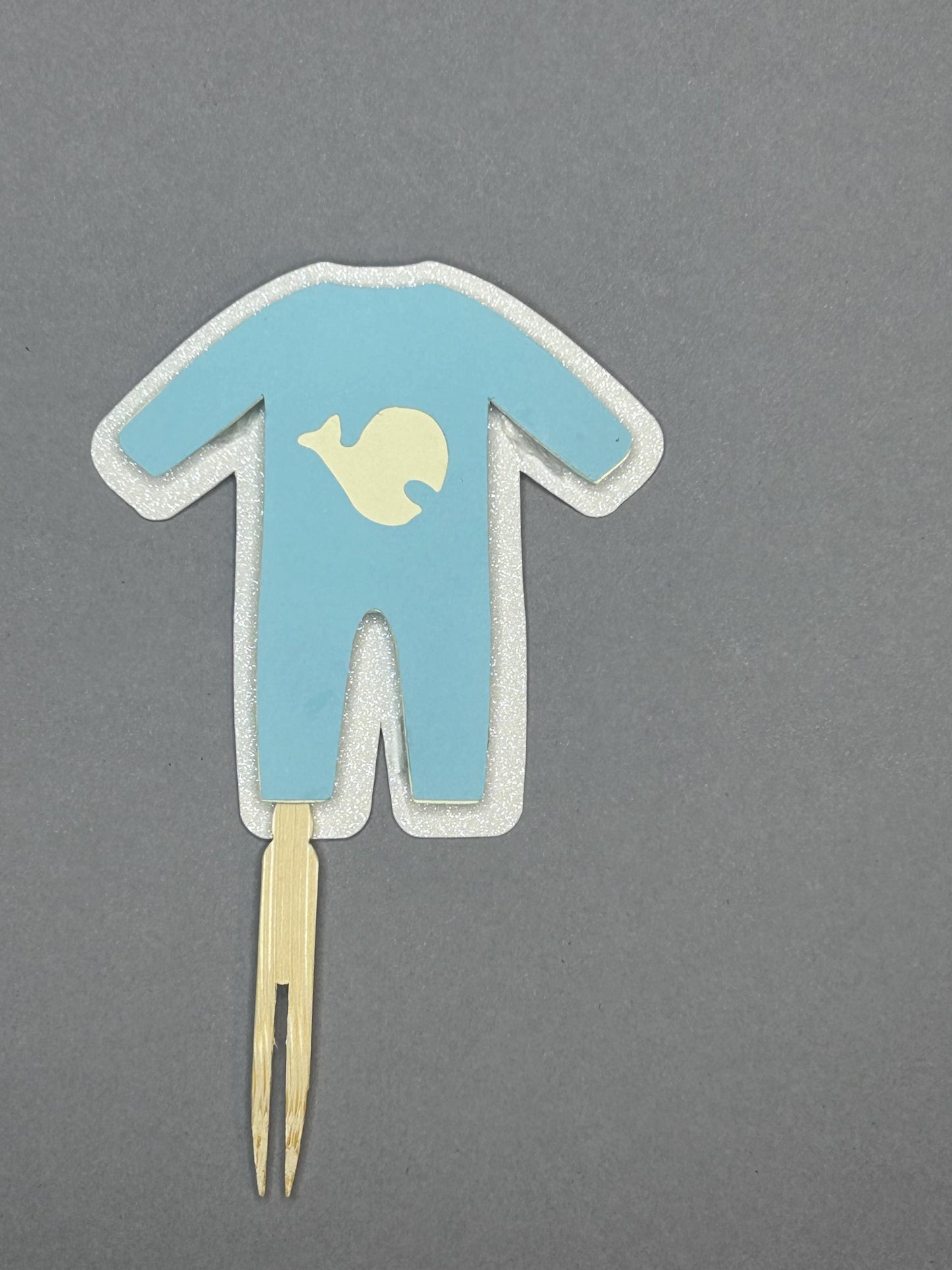 Baby Shower Cupcake Toppers: Clothes & Bottle Theme, Layered Paper