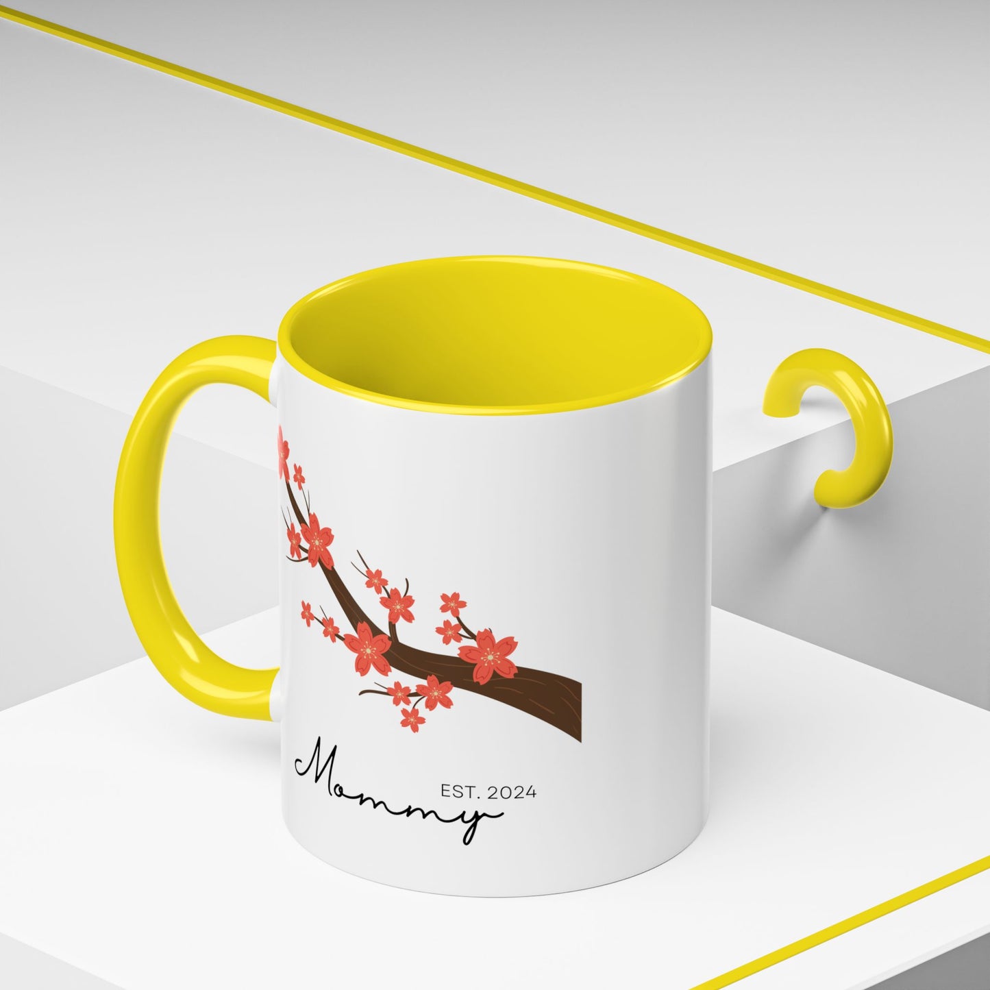 Personalized Cherry Blossom Mommy Coffee Mug - 11oz & 15oz