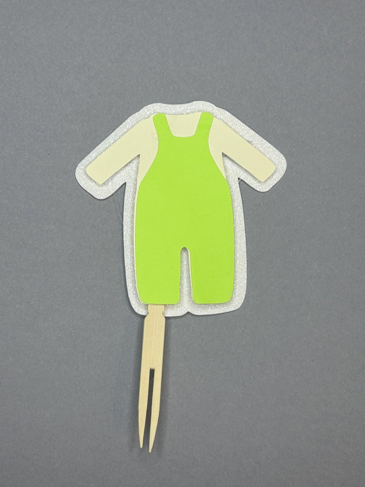 Baby Shower Cupcake Toppers: Clothes & Bottle Theme, Layered Paper