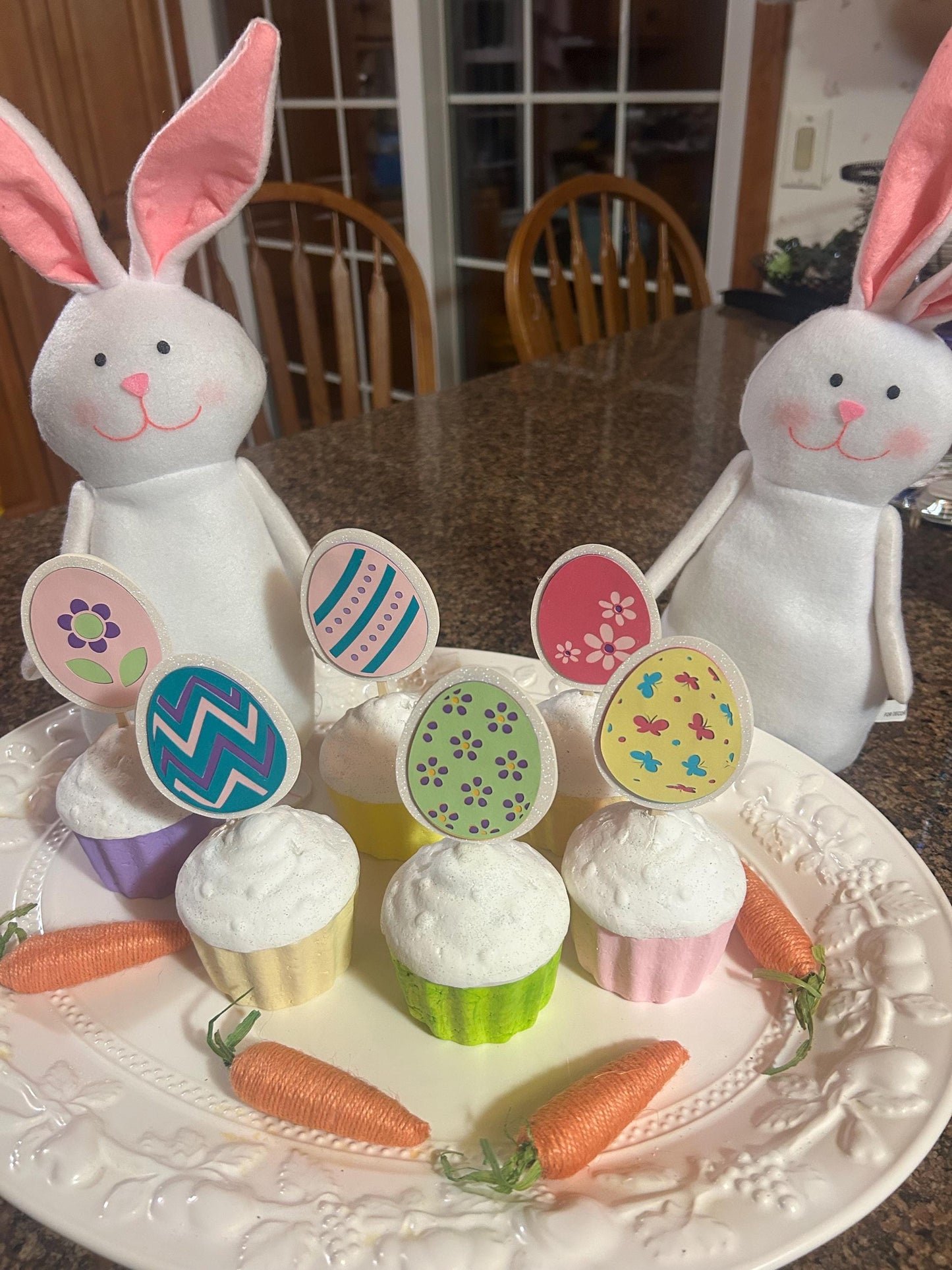 Colorful Easter Egg Cupcake Toppers for your Easter Celebration Dessert