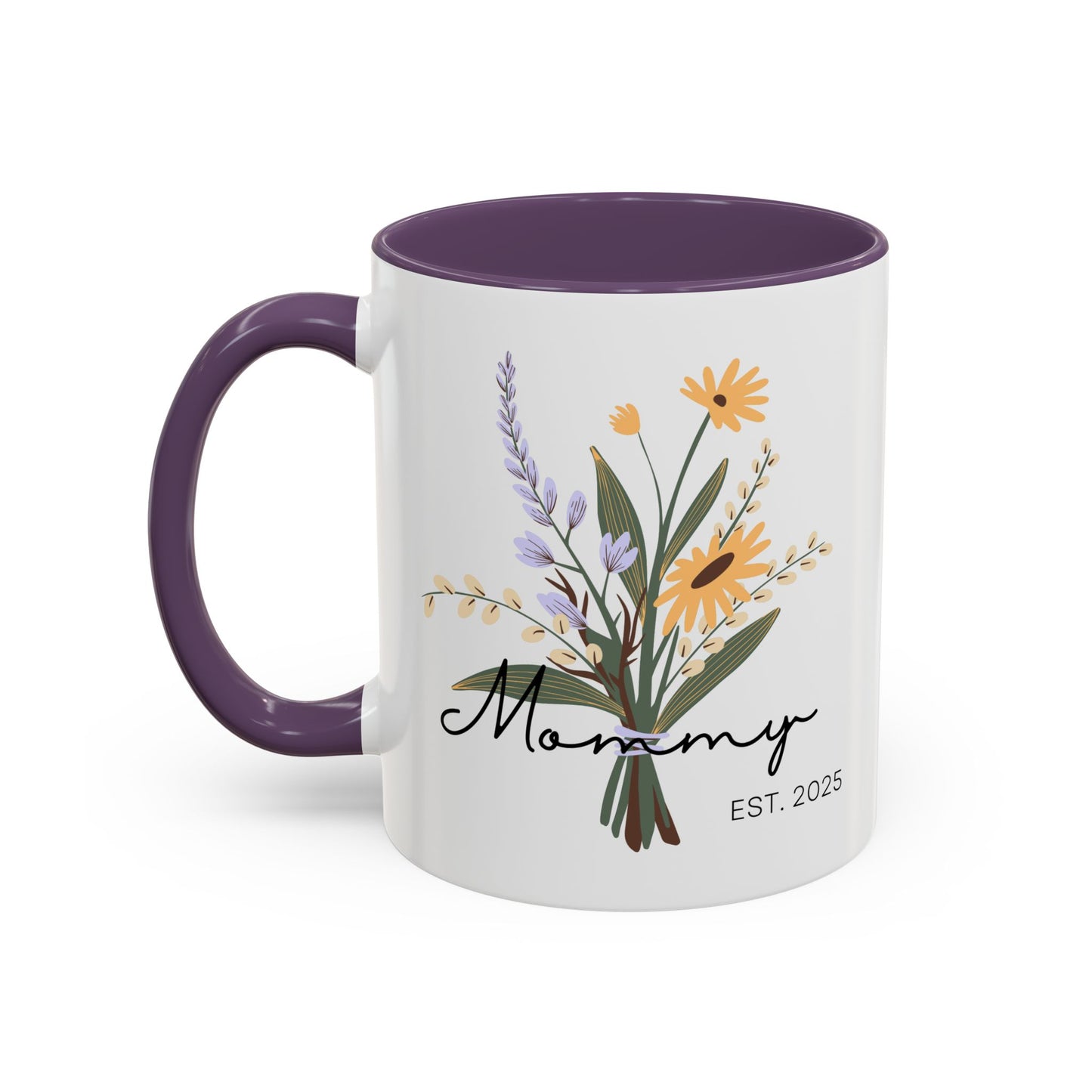 Mommy Est. 2025  Coffee Mug - Floral Design - Perfect Gift for Mother's Day