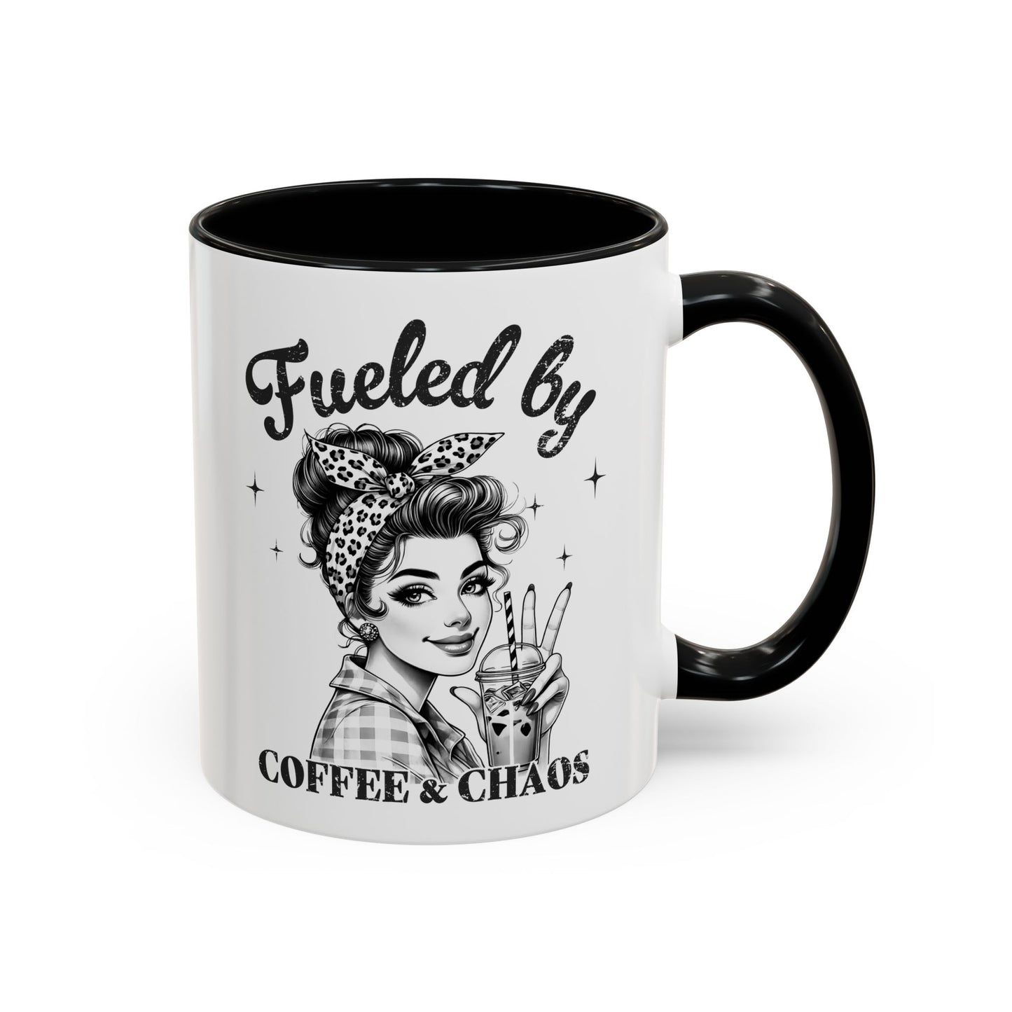 Fueled by Coffee and Chaos Mug – Funny Mom Life Cup for Tired, Fabulous Mamas