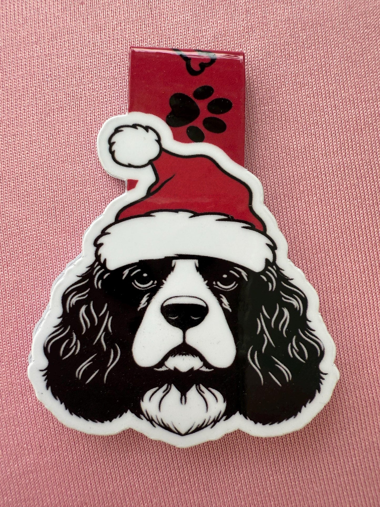 Cocker Spaniel Christmas Magnetic Bookmark: Holiday Reading Accessory