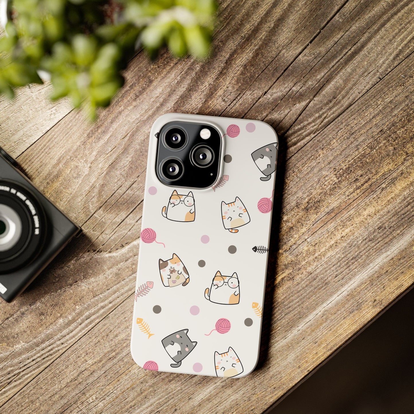 Cute Cat Pattern Slim Phone Case - Perfect for Cat Lovers