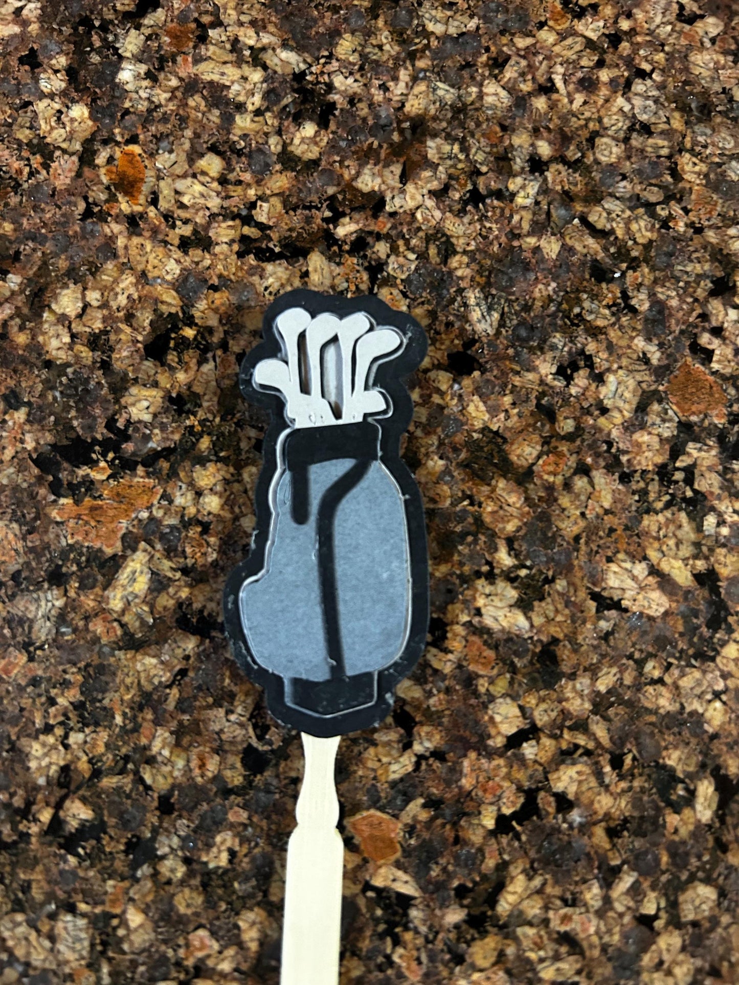 Golf Cupcake Toppers: Layered Paper Golf Cart, Ball, Bag & Shoes