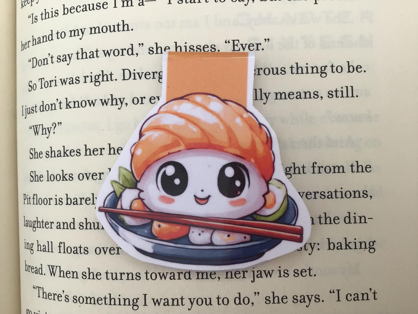 Kawaii Sushi Magnetic Bookmark - Foodie Reader Gift