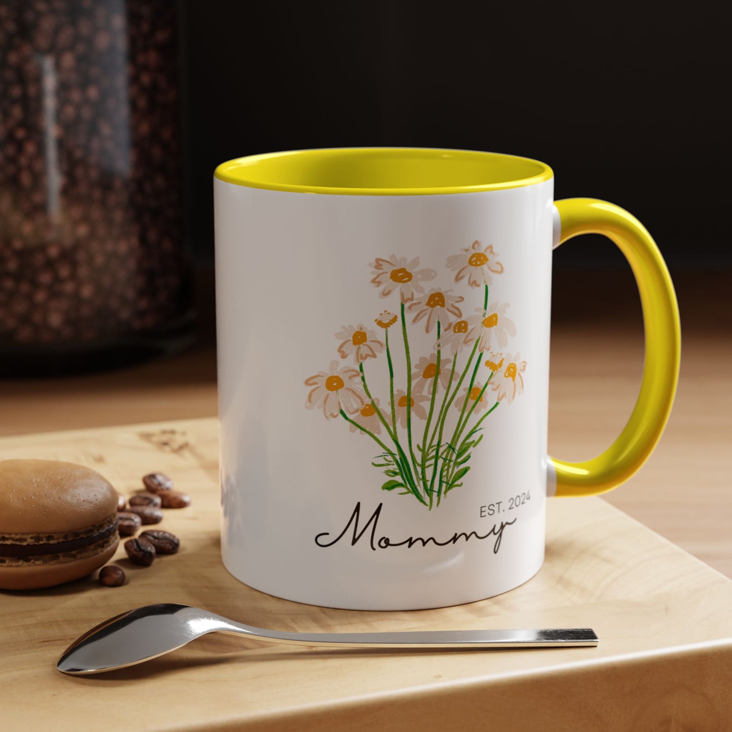 Personalized Mommy Est. 2024 Coffee Mug - Floral Design - Perfect Gift for Mother's Day