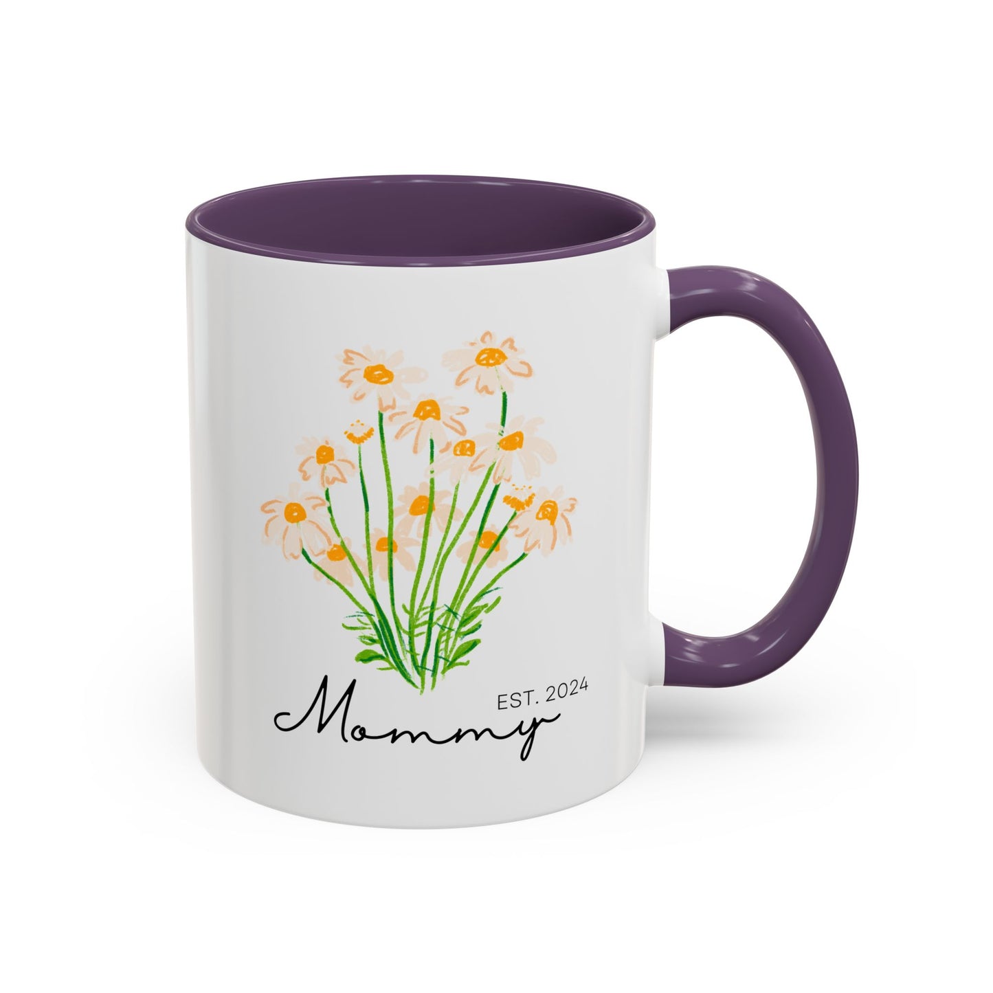 Personalized Mommy Est. 2024 Coffee Mug - Floral Design - Perfect Gift for Mother's Day