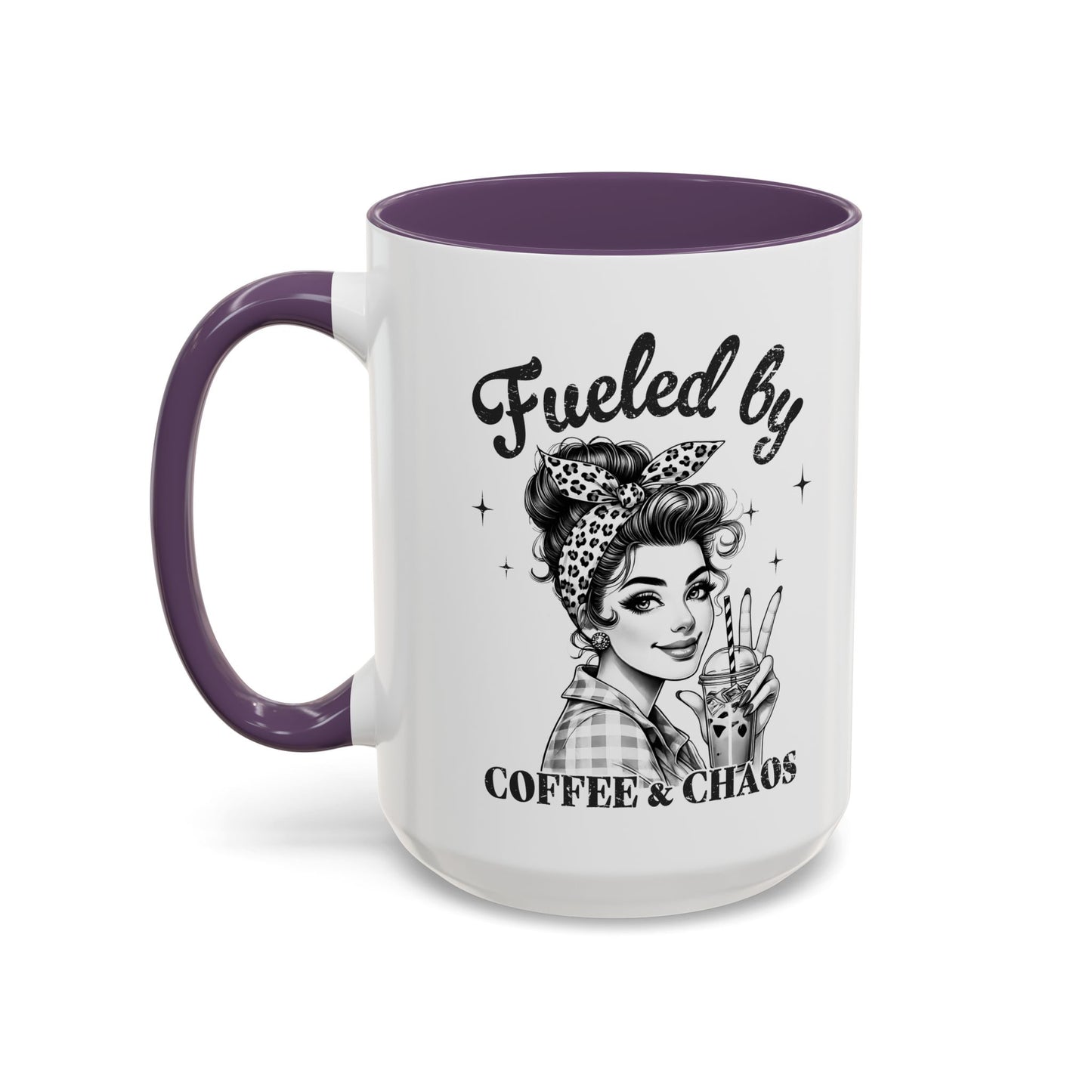 Fueled by Coffee and Chaos Mug – Funny Mom Life Cup for Tired, Fabulous Mamas