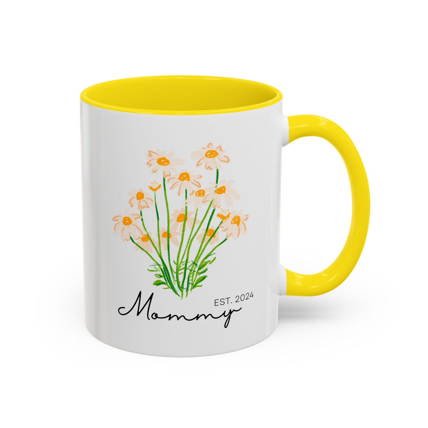 Personalized Mommy Est. 2024 Coffee Mug - Floral Design - Perfect Gift for Mother's Day