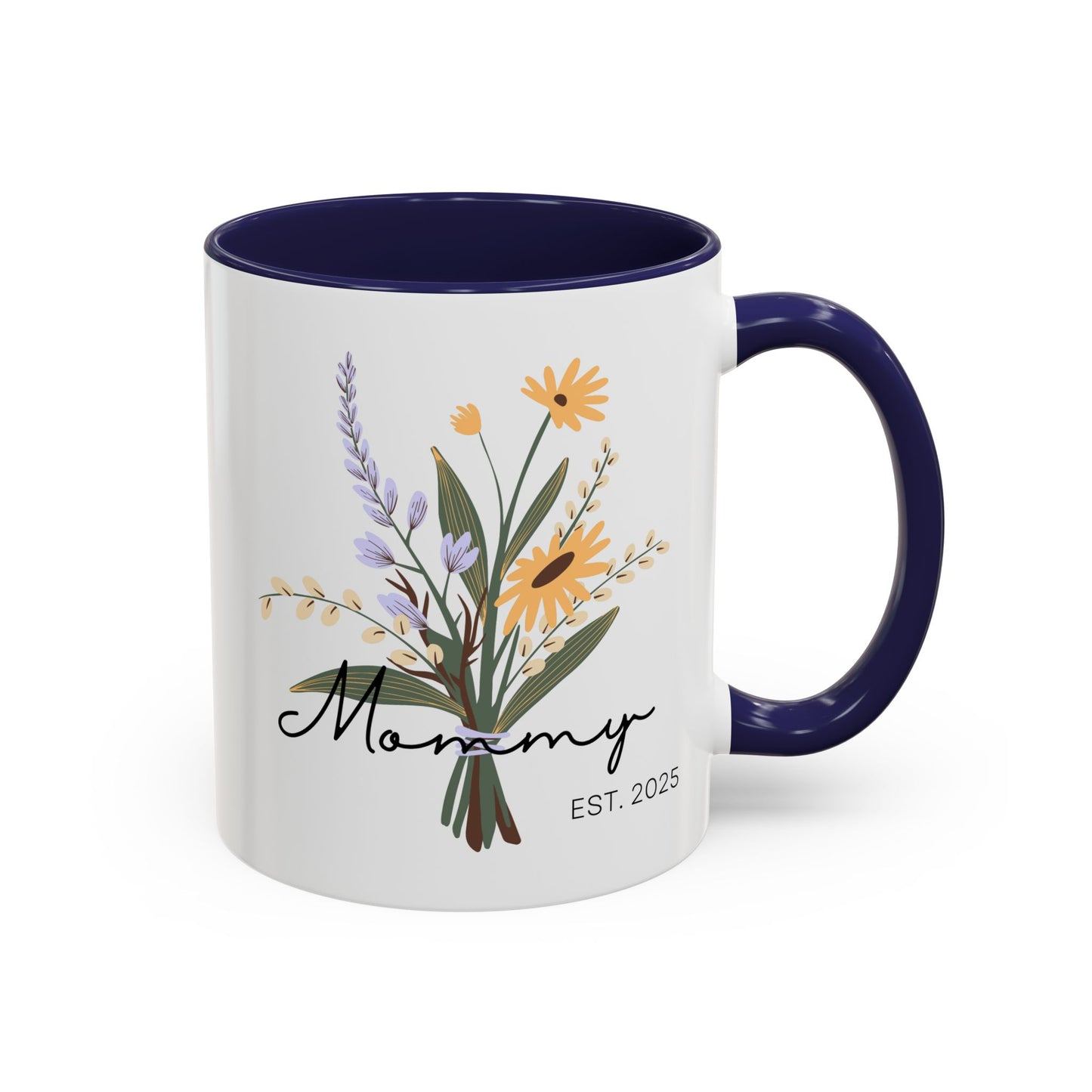 Mommy Est. 2025  Coffee Mug - Floral Design - Perfect Gift for Mother's Day