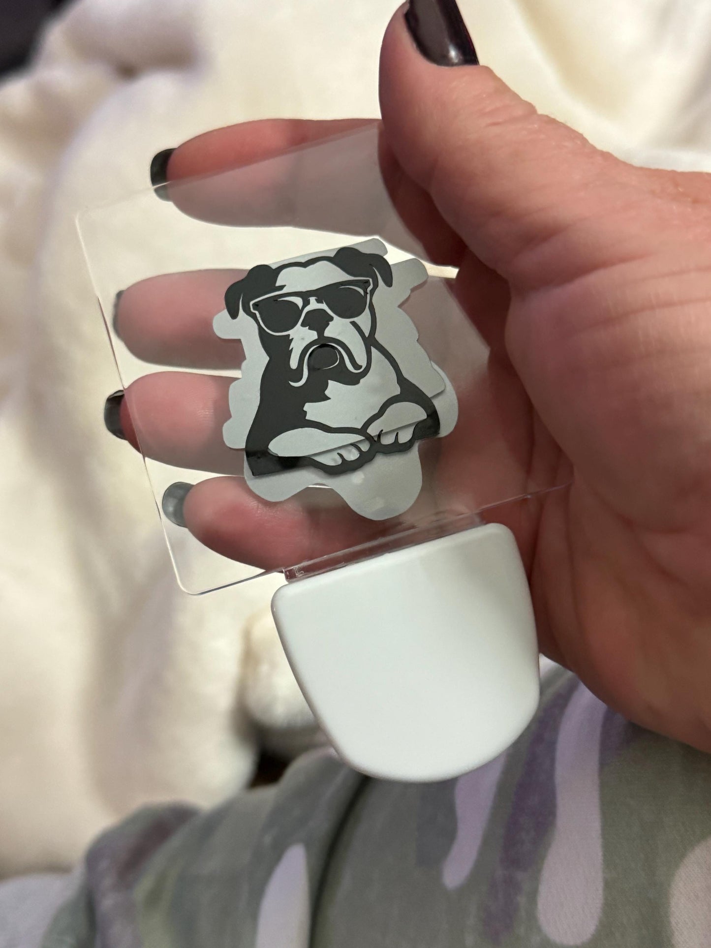 Bulldog Night Light for Dog Lovers, Blue Glow