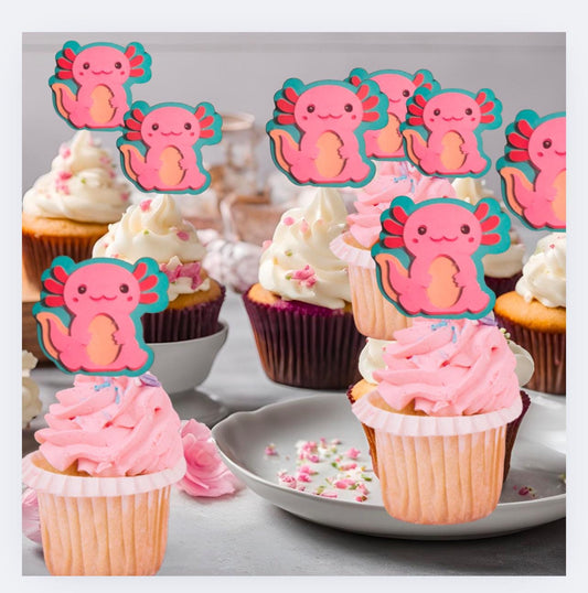Axolotl Cupcake Toppers for birthday or any day celebrations!