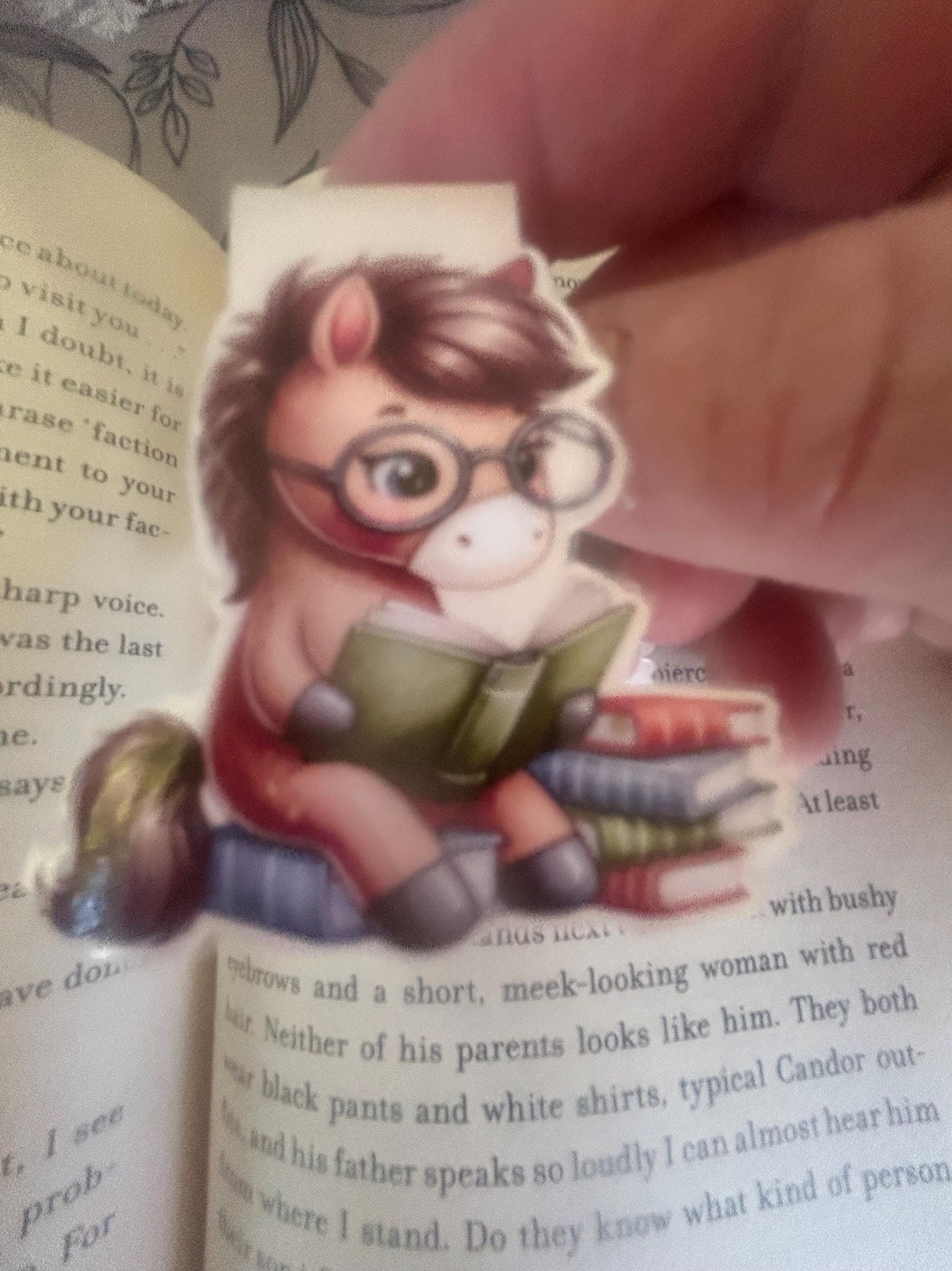 Horse Reading Magnetic Bookmark for Equestrians Who Love Books