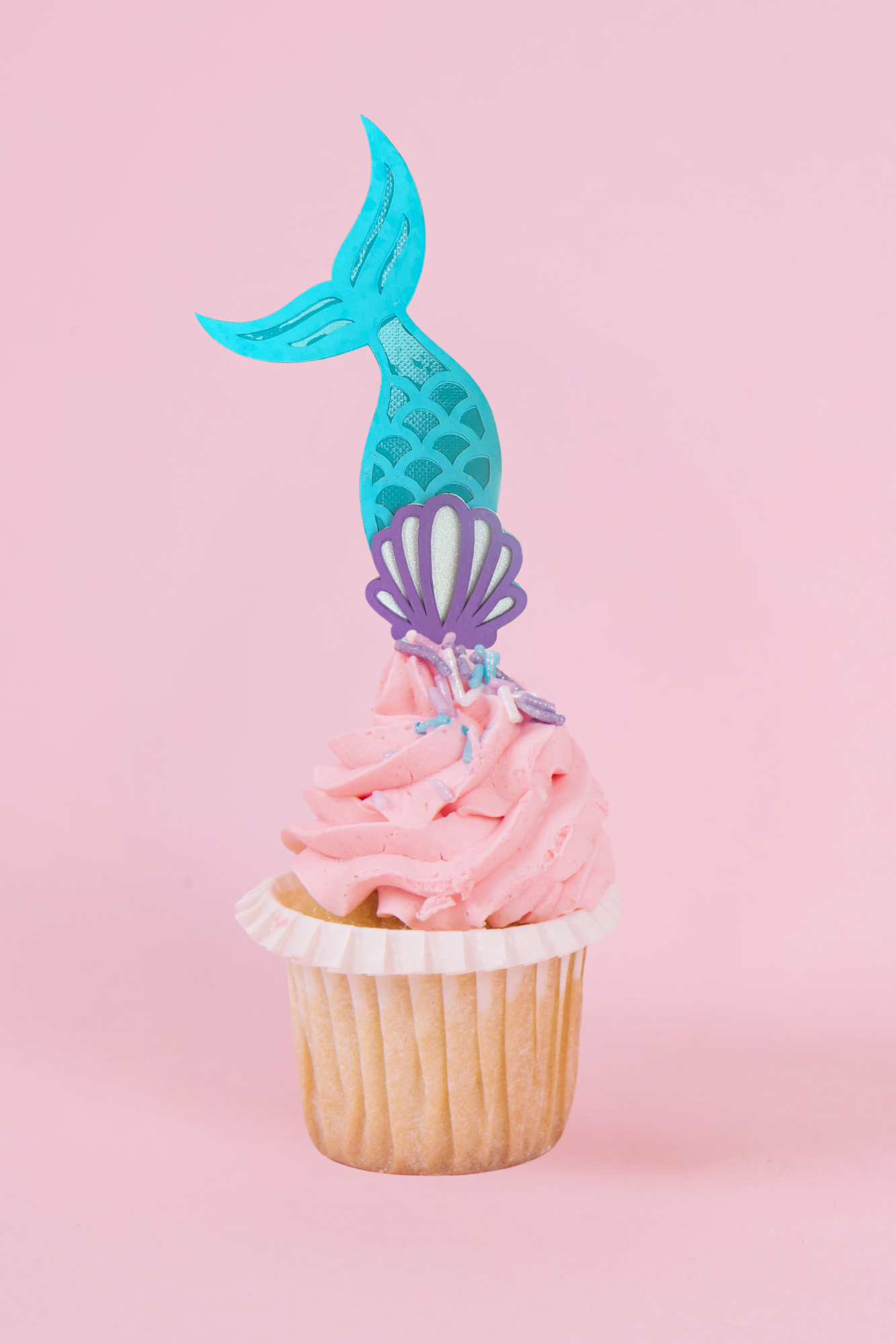 Mermaid Tail Cupcake Toppers – Glitter Under the Sea Party Decor – Set of Magical Mermaid Cupcake Topper