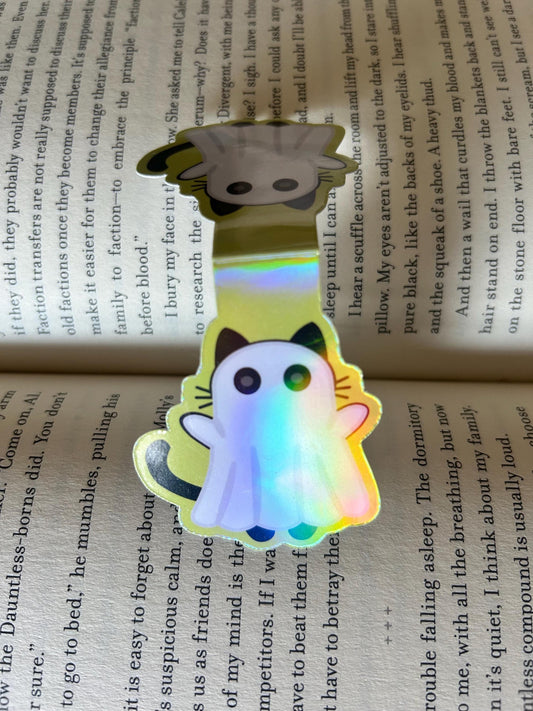 Ghost Cat Magnetic Bookmark: Reader Gift