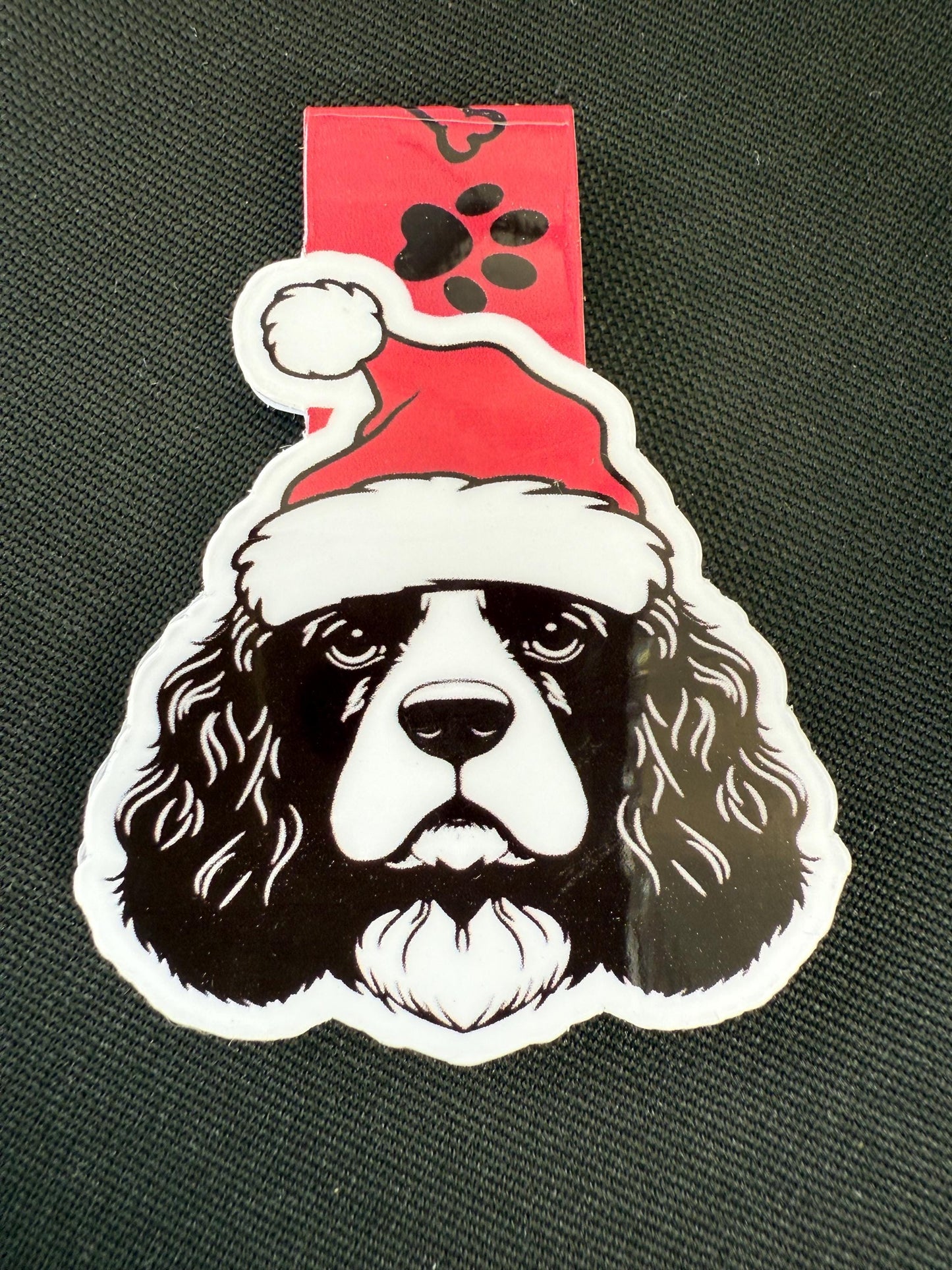 Cocker Spaniel Christmas Magnetic Bookmark: Holiday Reading Accessory