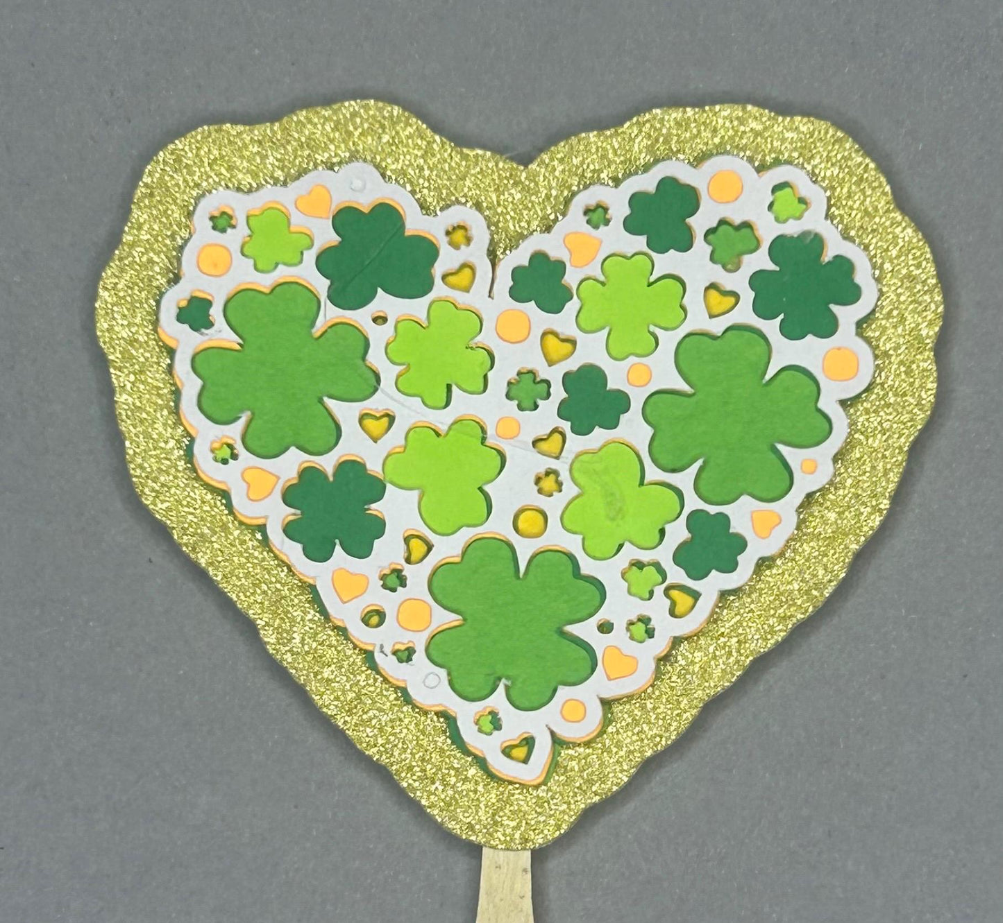 St. Patrick's Day Cupcake Toppers: Layered Paper, Bamboo Fork