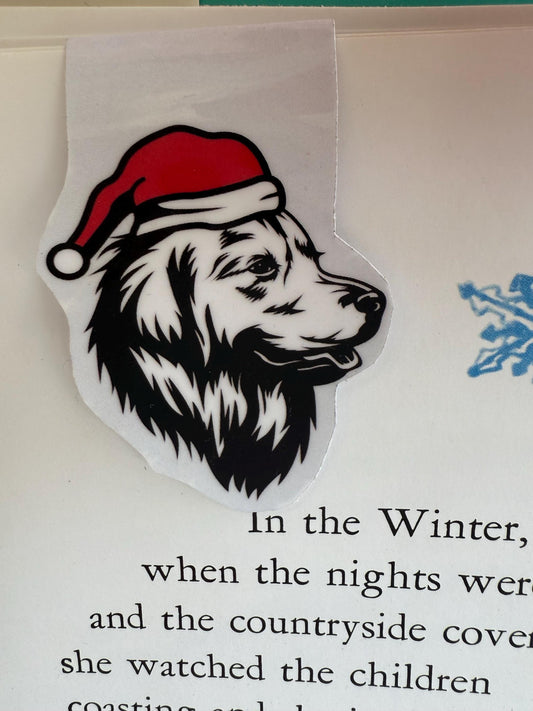 Golden Retriever Dog Magnetic Bookmark: Holiday Stocking Stuffer