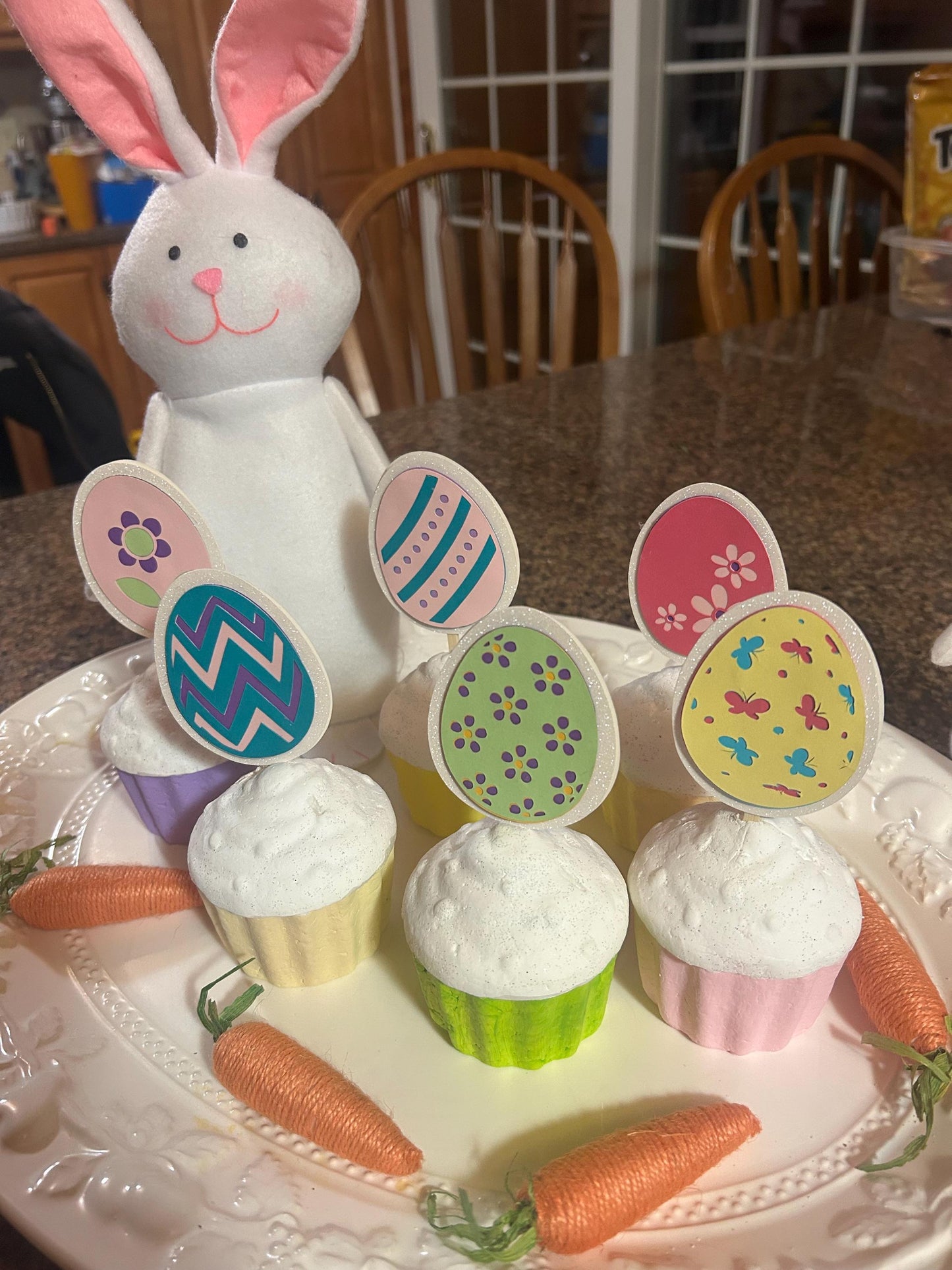 Colorful Easter Egg Cupcake Toppers for your Easter Celebration Dessert