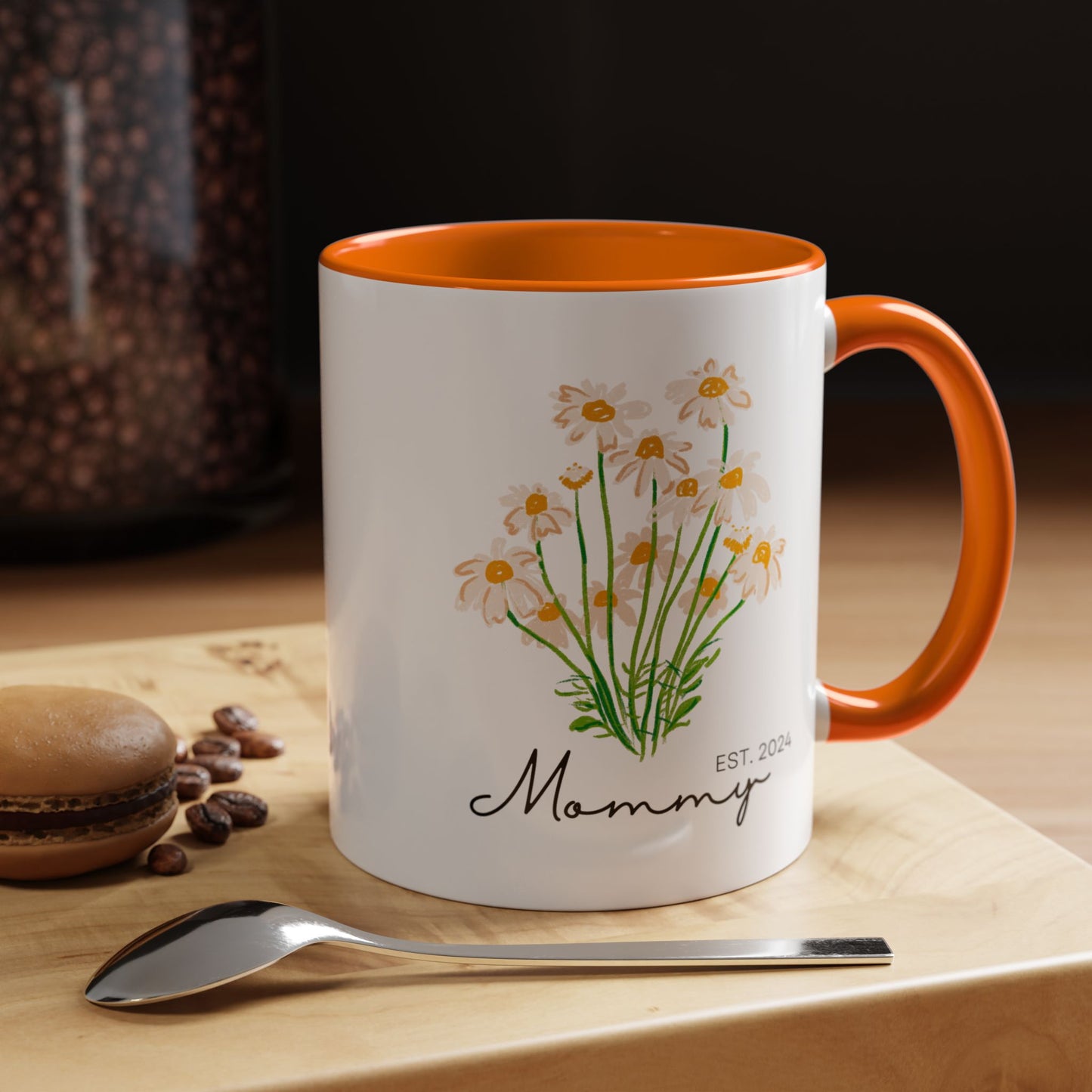 Personalized Mommy Est. 2024 Coffee Mug - Floral Design - Perfect Gift for Mother's Day
