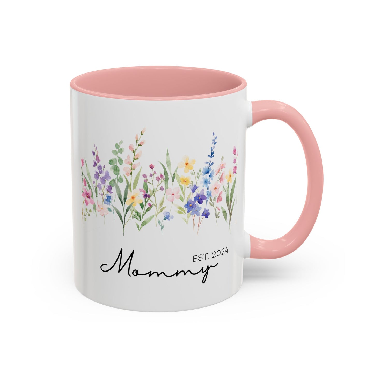 Personalized Mommy Coffee Mug - Floral Design, Perfect Gift for Mother's Day, EST. 2024