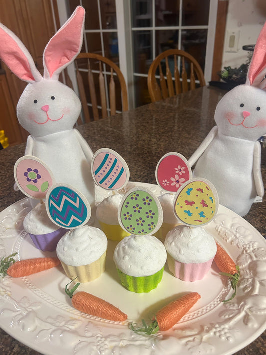 Colorful Easter Egg Cupcake Toppers for your Easter Celebration Dessert