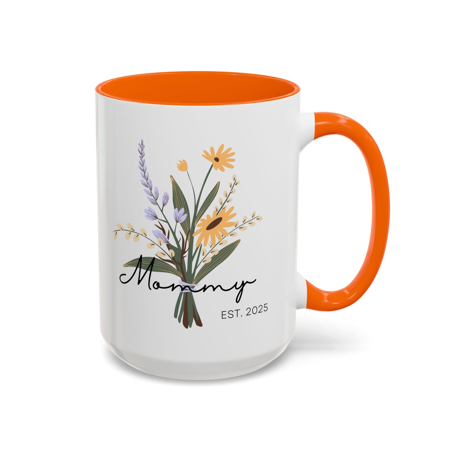 Mommy Est. 2025  Coffee Mug - Floral Design - Perfect Gift for Mother's Day