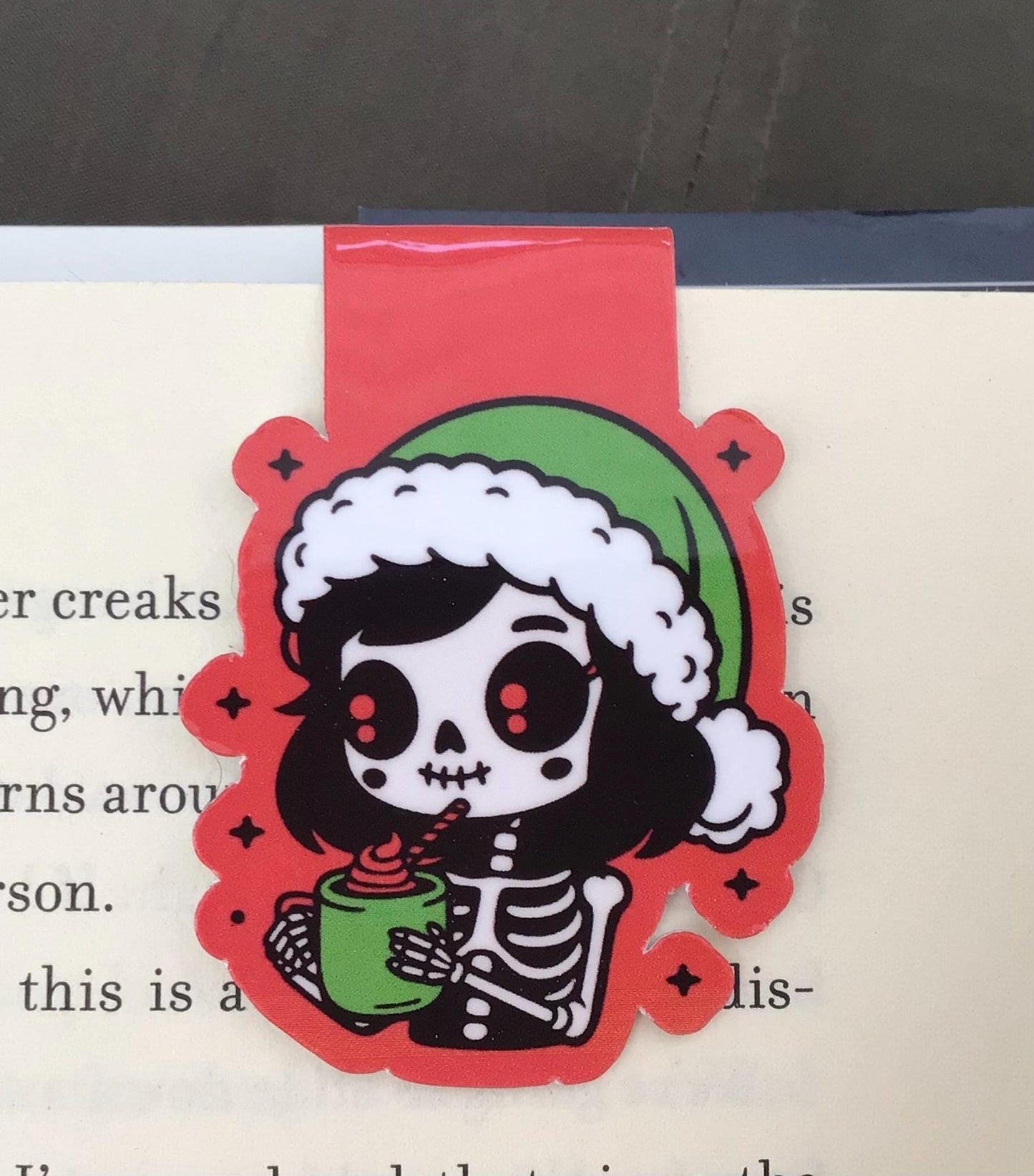 Winter Skeletons Magnetic Bookmark Stocking Stuffer - Reading Accessory
