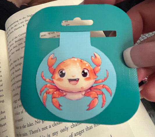 Adorable Crab Magnetic Bookmark - Cute Ocean Animal Page Marker | Beach Lover Gift | Summer Reading Accessory | Bookworm Stationery