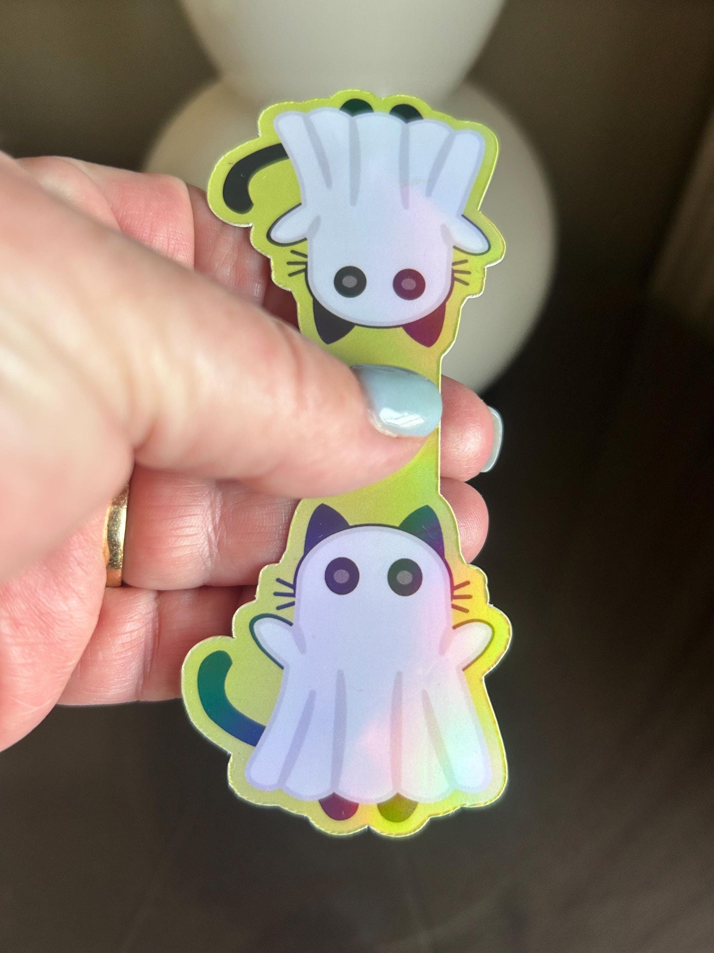 Ghost Cat Magnetic Bookmark: Reader Gift