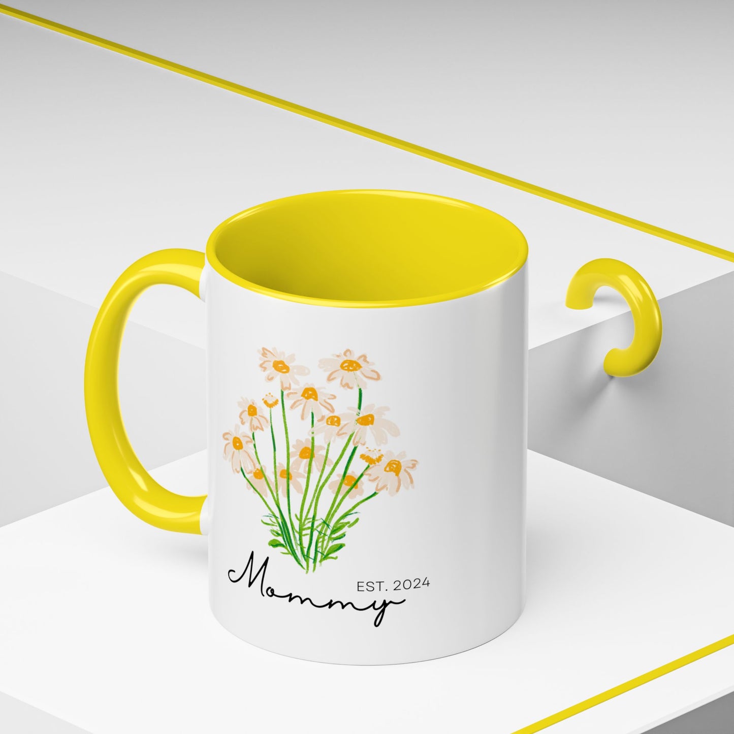 Personalized Mommy Est. 2024 Coffee Mug - Floral Design - Perfect Gift for Mother's Day